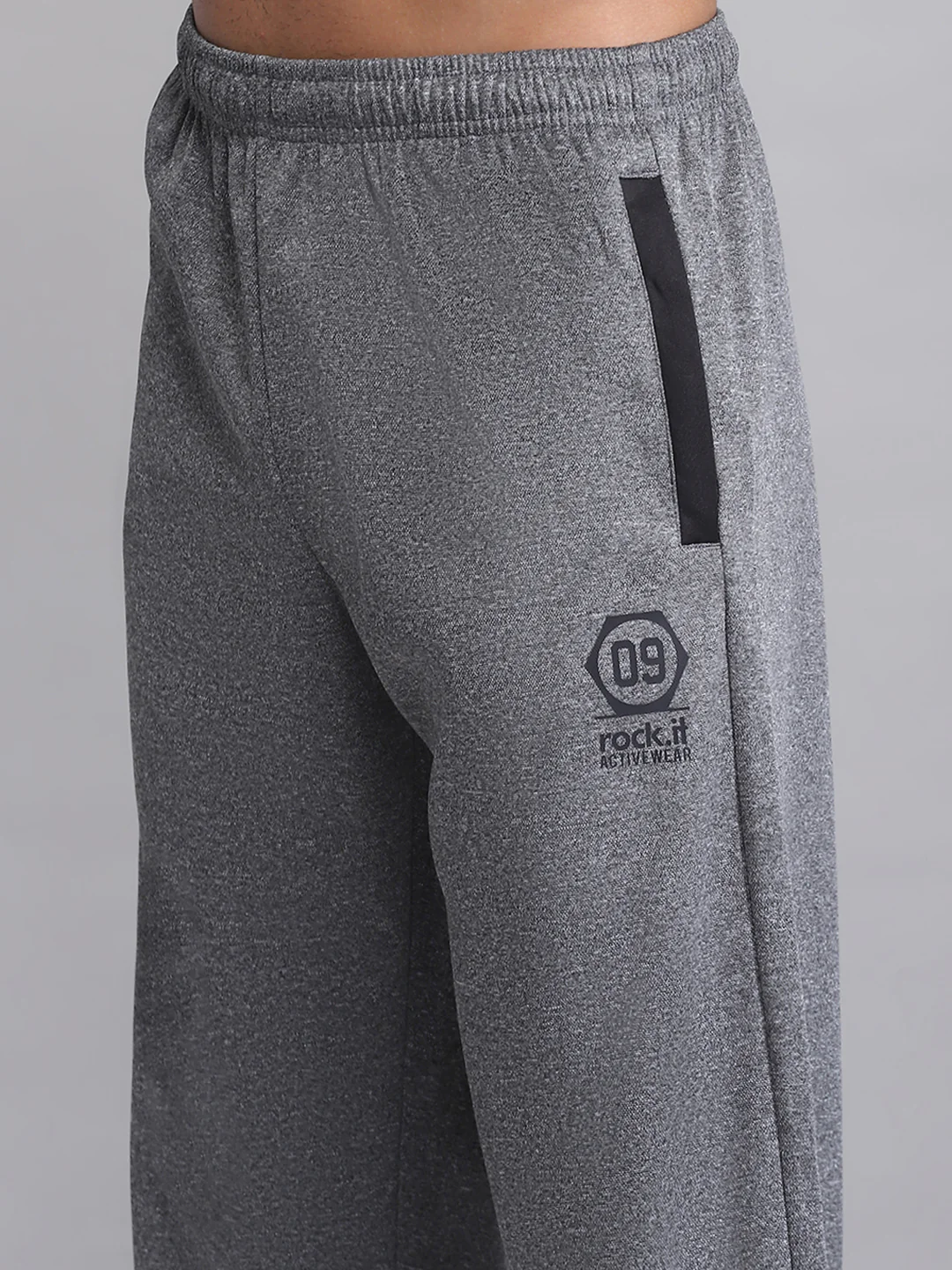 Rock.it Men Grey Solid Regular Fit Lower - Image 6
