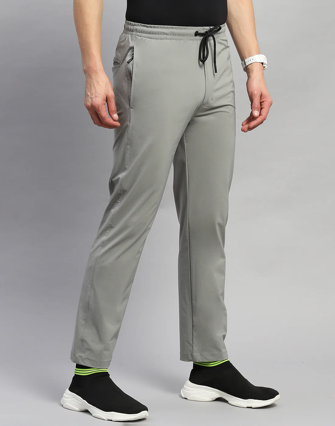Rock.it Men Grey Solid Regular Fit Lower - Image 4