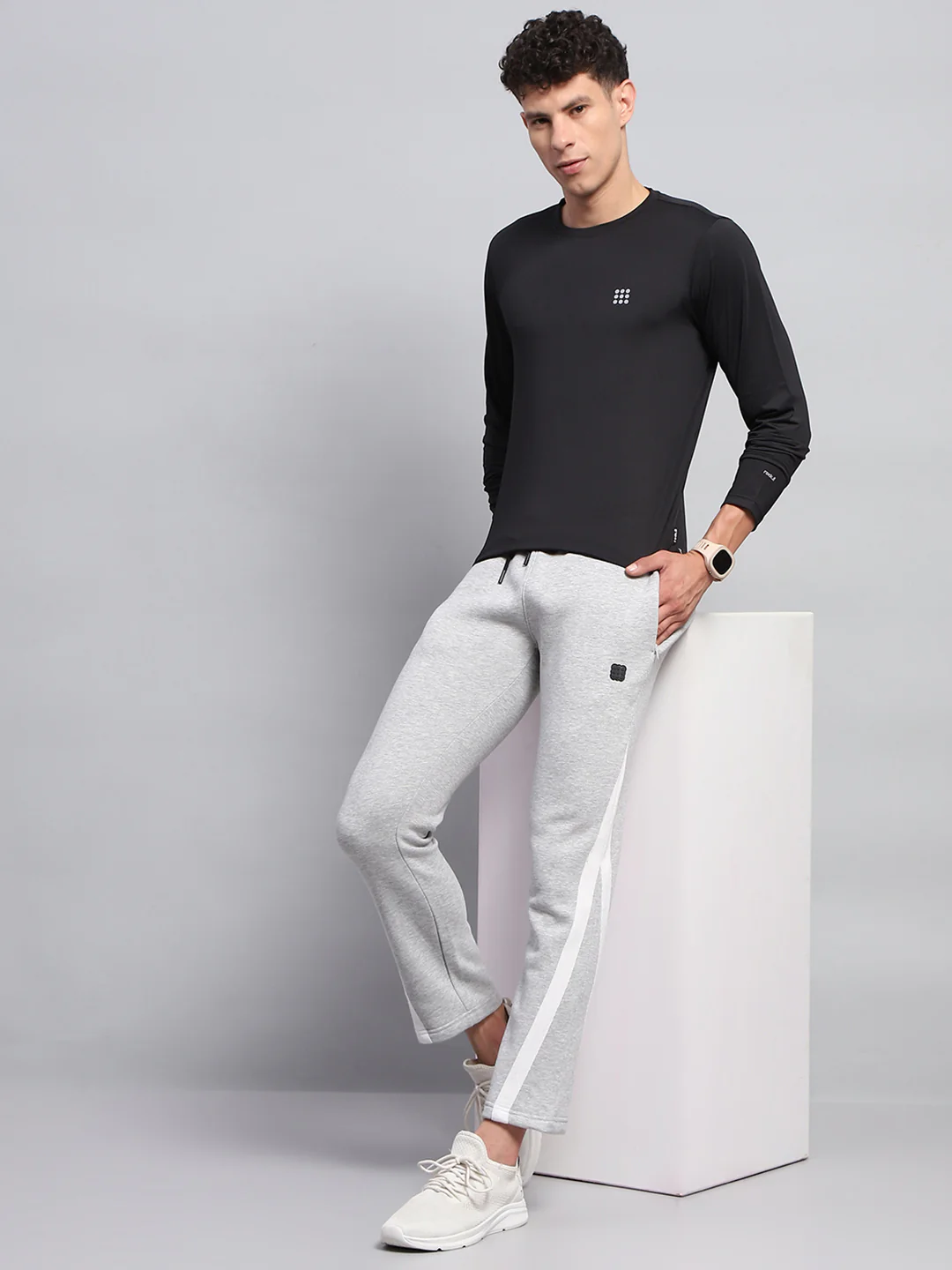 Rock.it Men Grey Solid Regular Fit Lower - Image 2