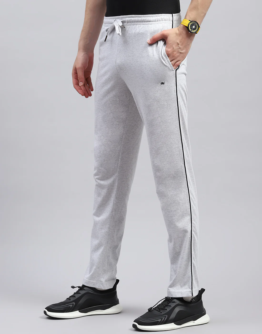 Men Grey Solid Regular Fit Lower - Image 3