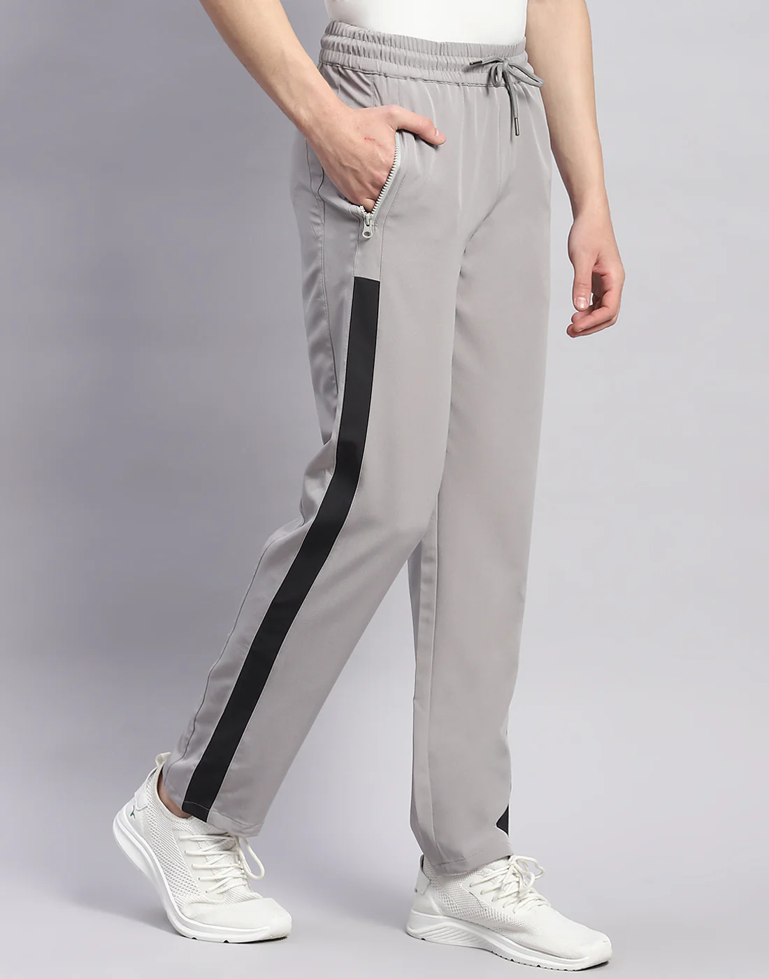 Men Grey Solid Regular Fit Lower - Image 4