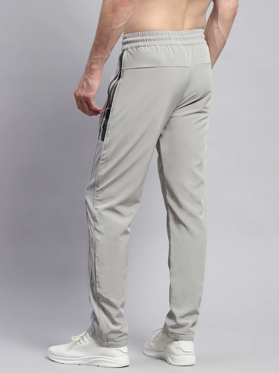 Men Grey Solid Regular Fit Lower - Image 5