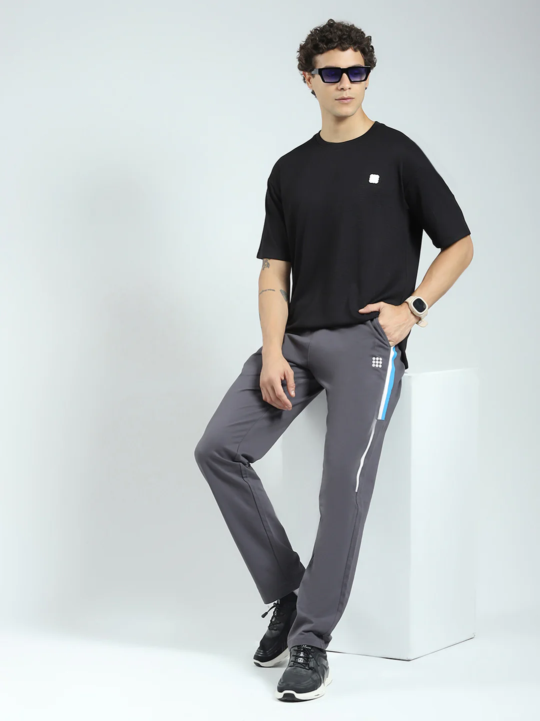 Rock.it Men Grey Solid Regular Fit Lower - Image 2