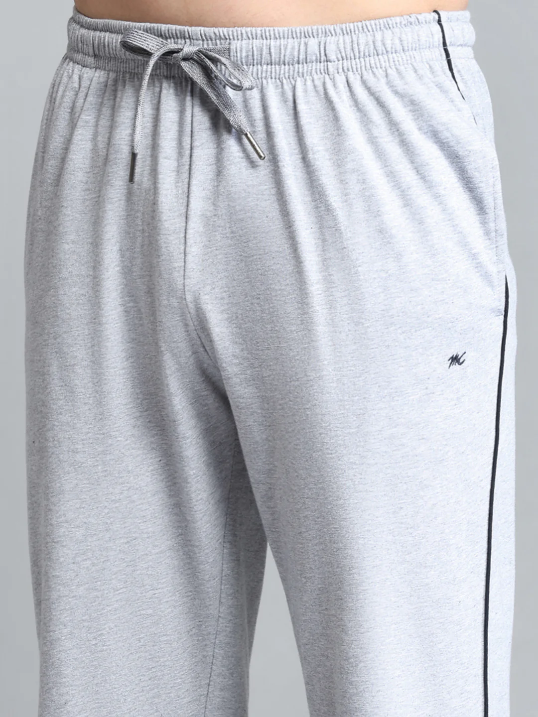 Men Grey Solid Regular Fit Lower - Image 6