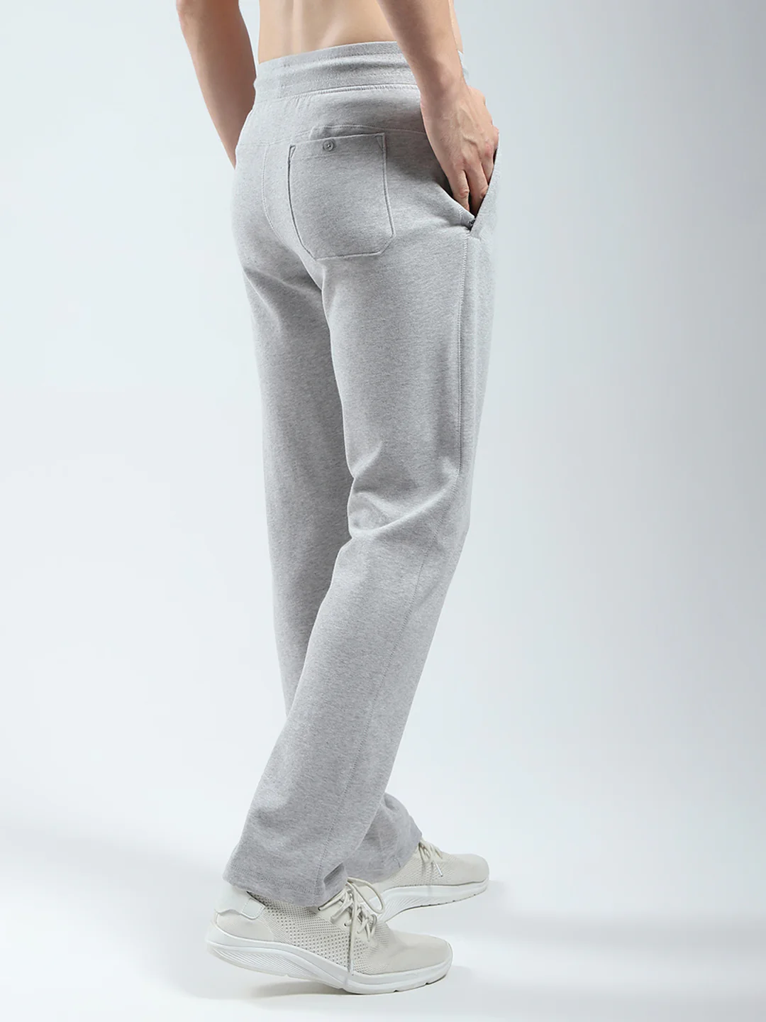 Men Grey Solid Regular Fit Lower - Image 5