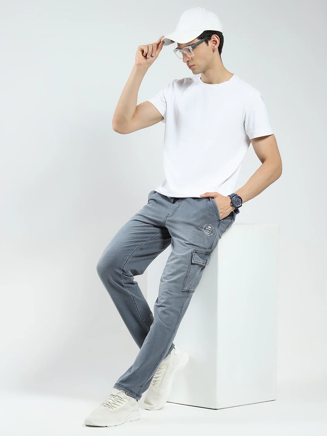 Men Grey Solid Regular Fit Lower - Image 2