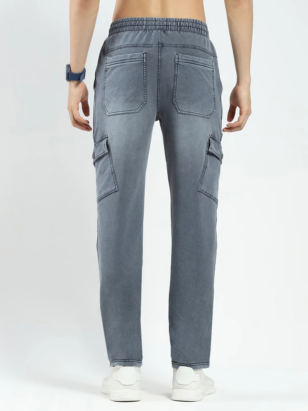 Men Grey Solid Regular Fit Lower - Image 5
