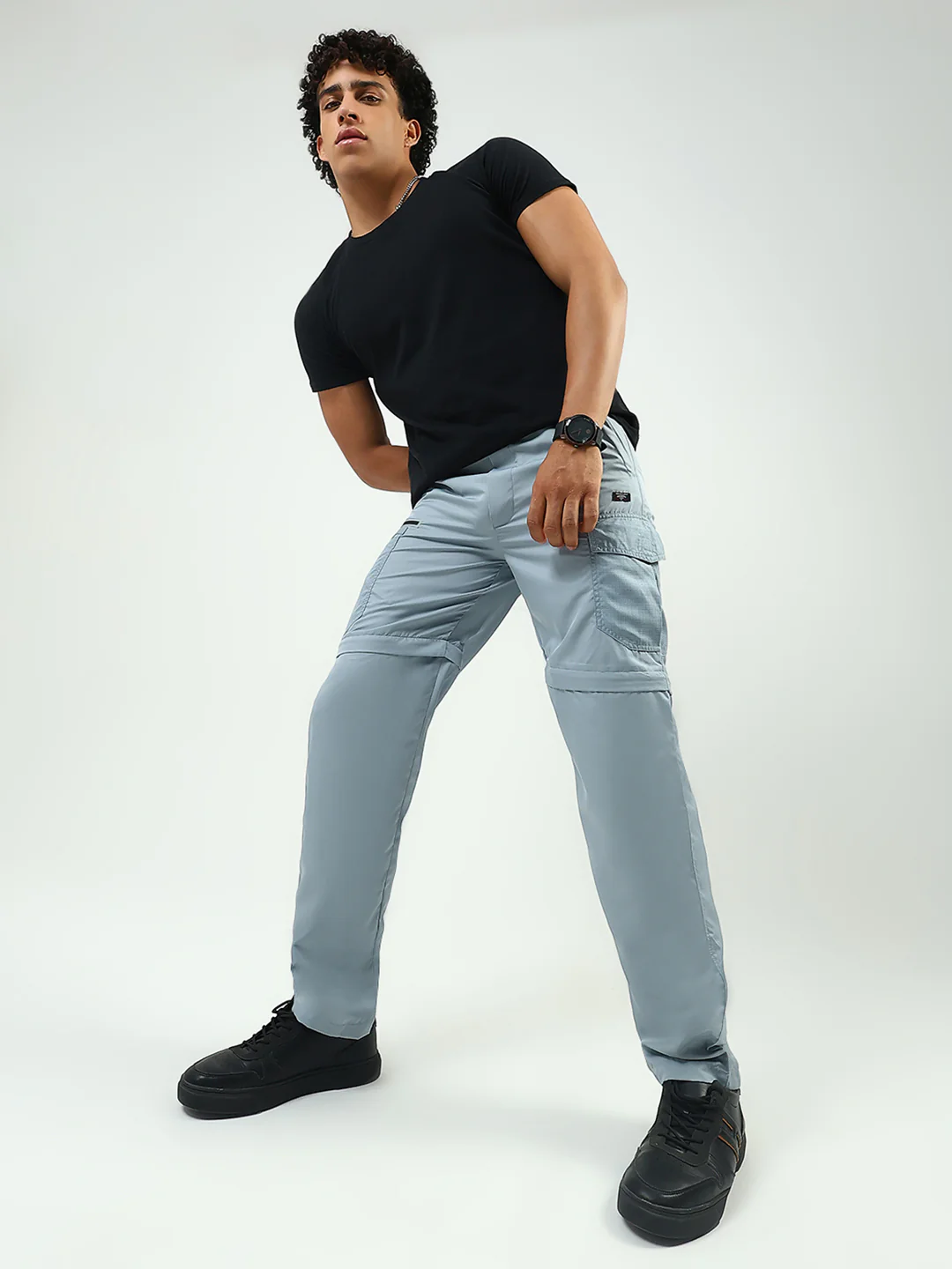 Men Grey Solid Regular Fit Lower - Image 2