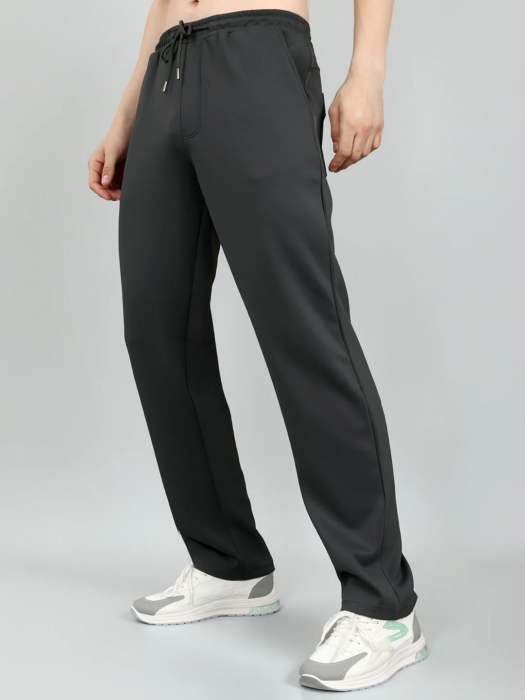 Men Grey Solid Regular Fit Lower - Image 2