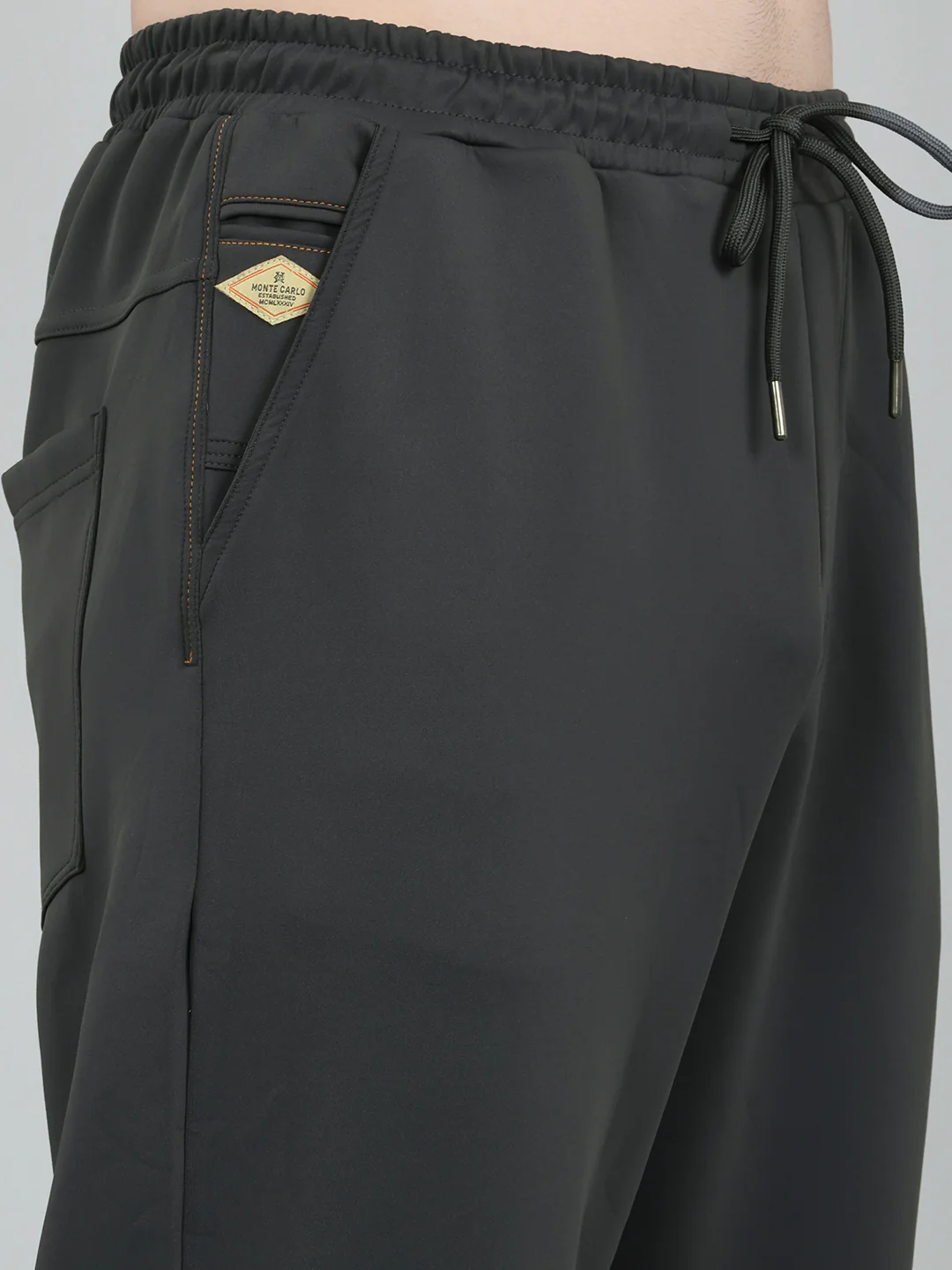 Men Grey Solid Regular Fit Lower - Image 4