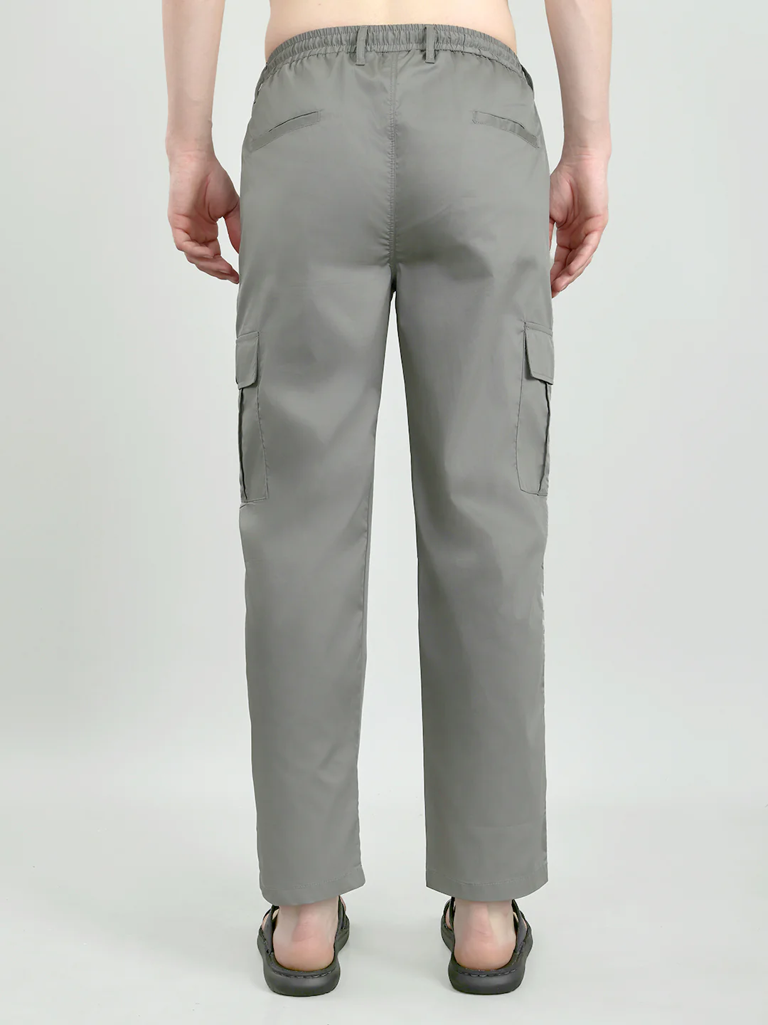 Men Grey Solid Regular Fit Lower - Image 5