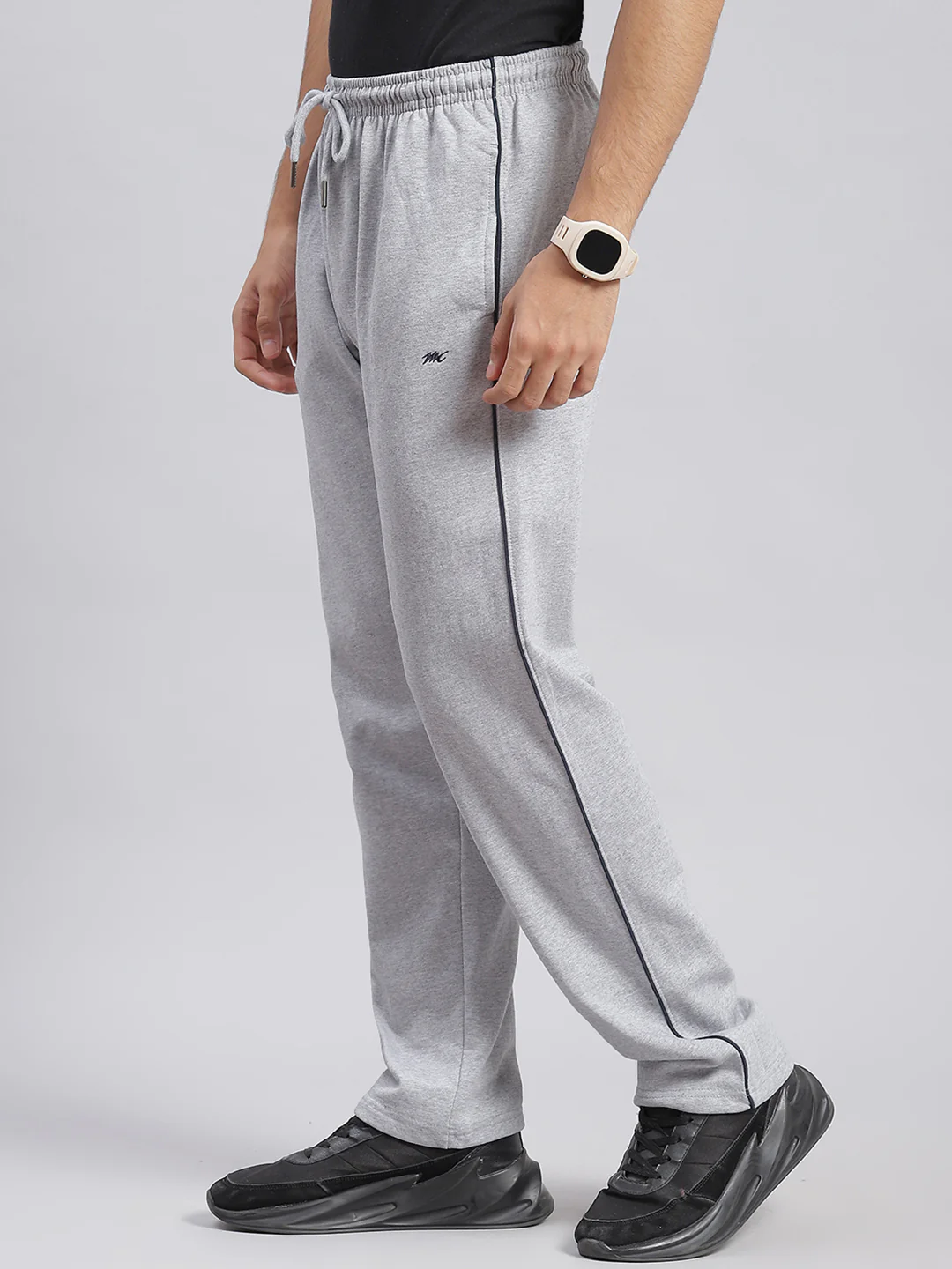 Men Grey Solid Regular Fit Winter Lowers - Image 4