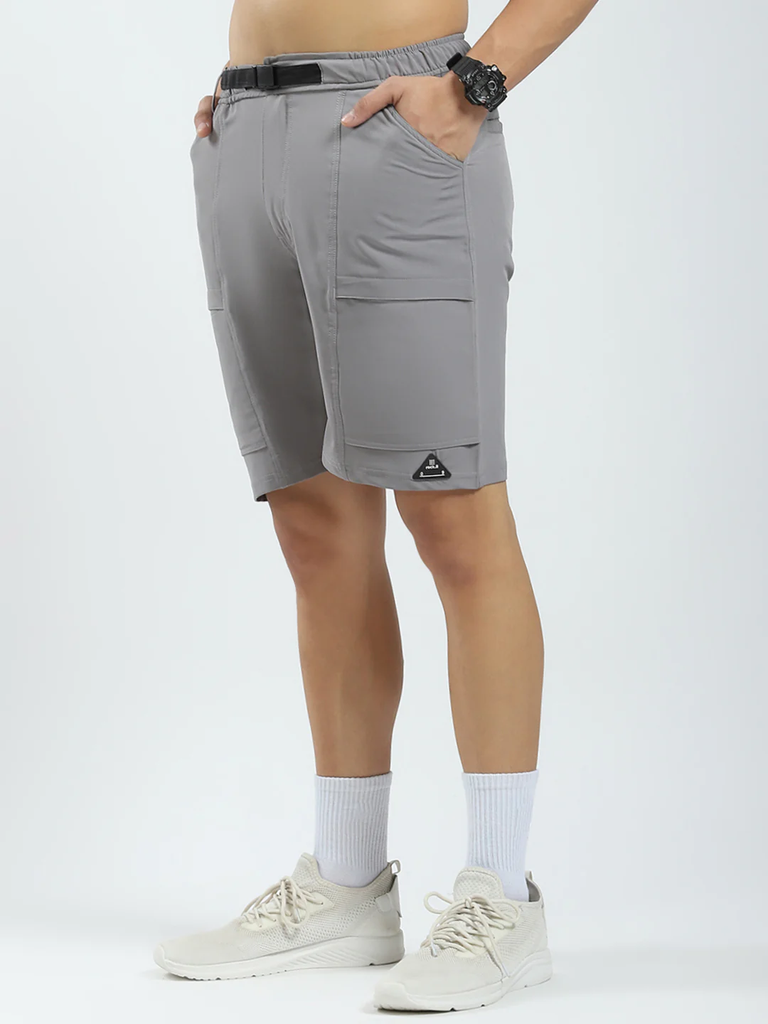 Rock.it Men Grey Solid Regular Fit Short - Image 3