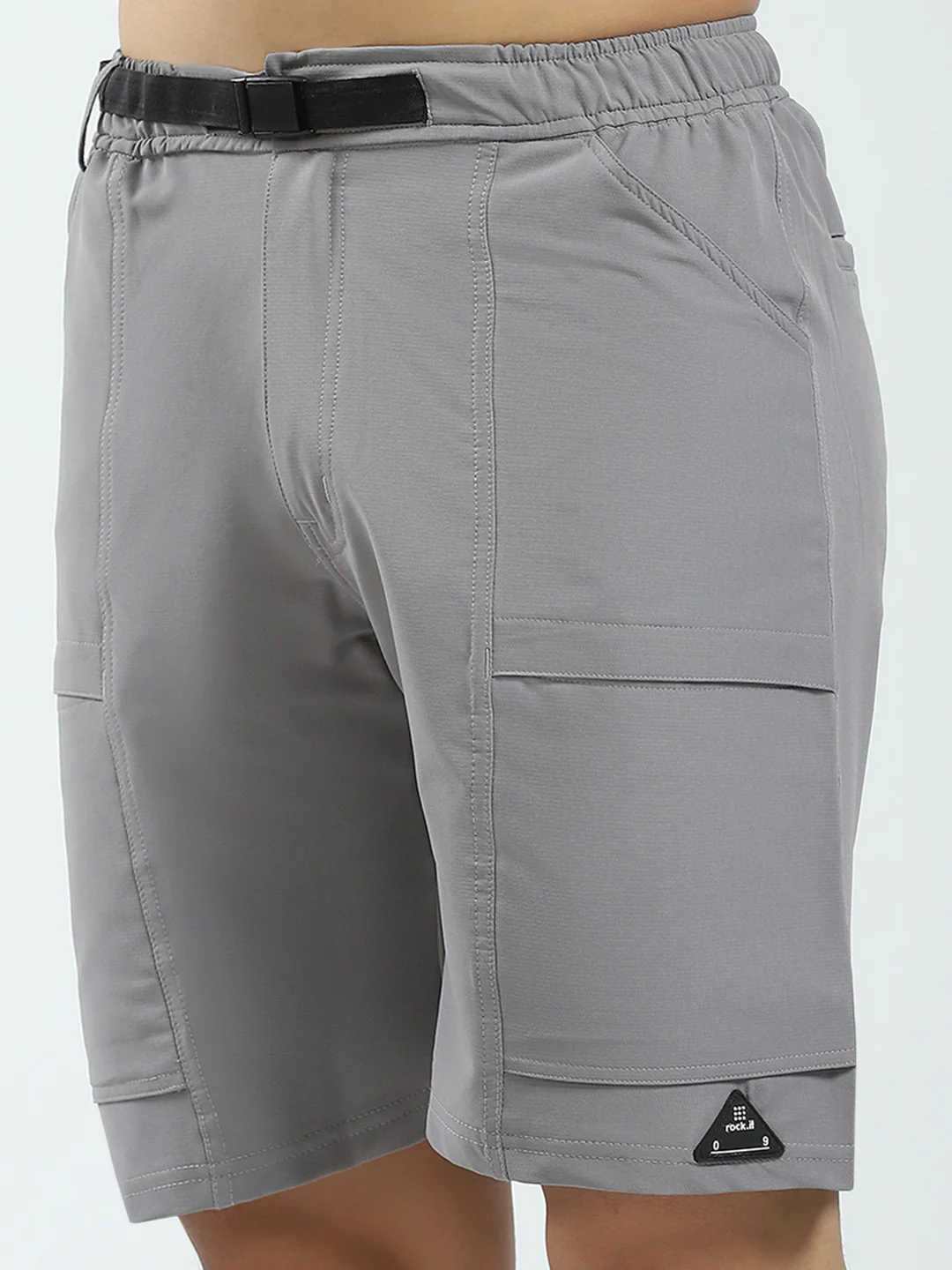 Rock.it Men Grey Solid Regular Fit Short - Image 6