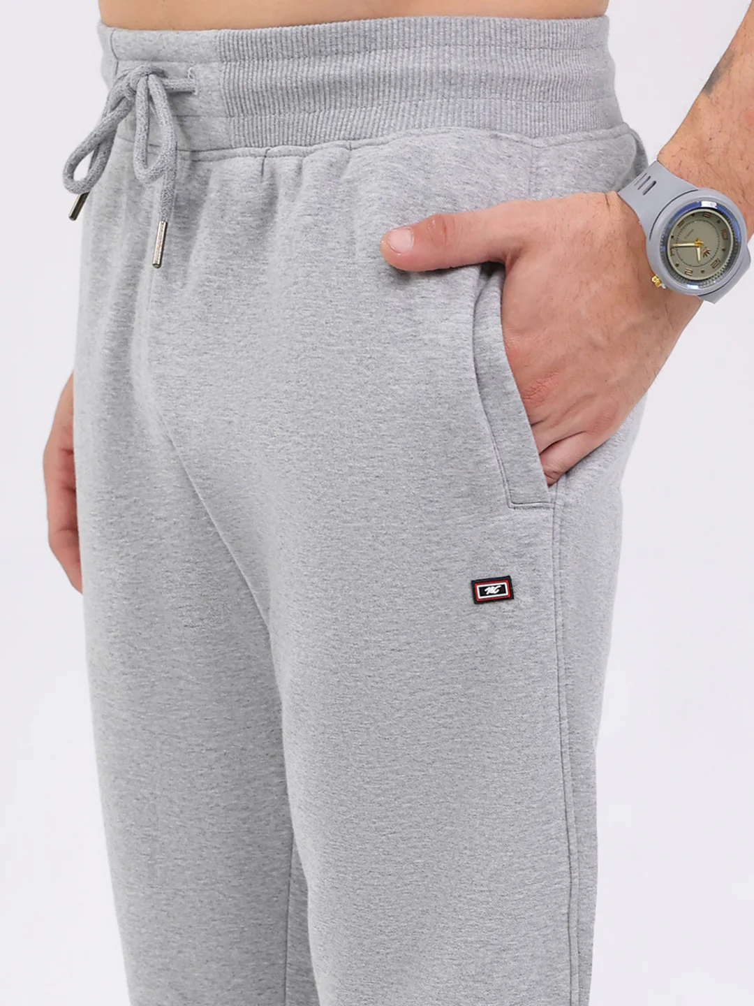 Men Grey Solid Regular Fit Winter Lower - Image 6