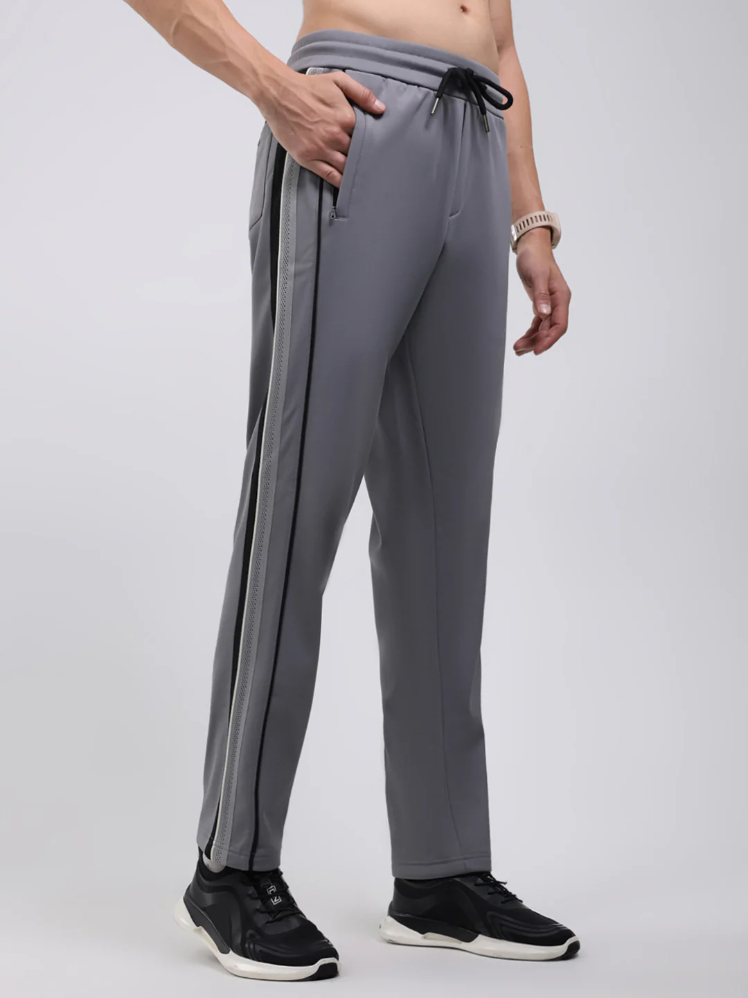 Men Grey Solid Regular Fit Winter Lower - Image 4
