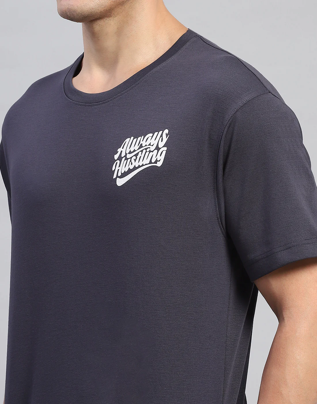 Rock.it Men Grey Solid Round Neck Half Sleeve Lower Set - Image 6