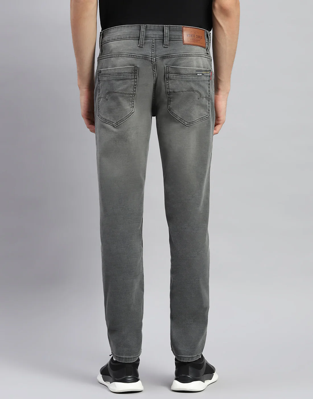 Men Grey Solid Skinny Fit Denim - Image 5