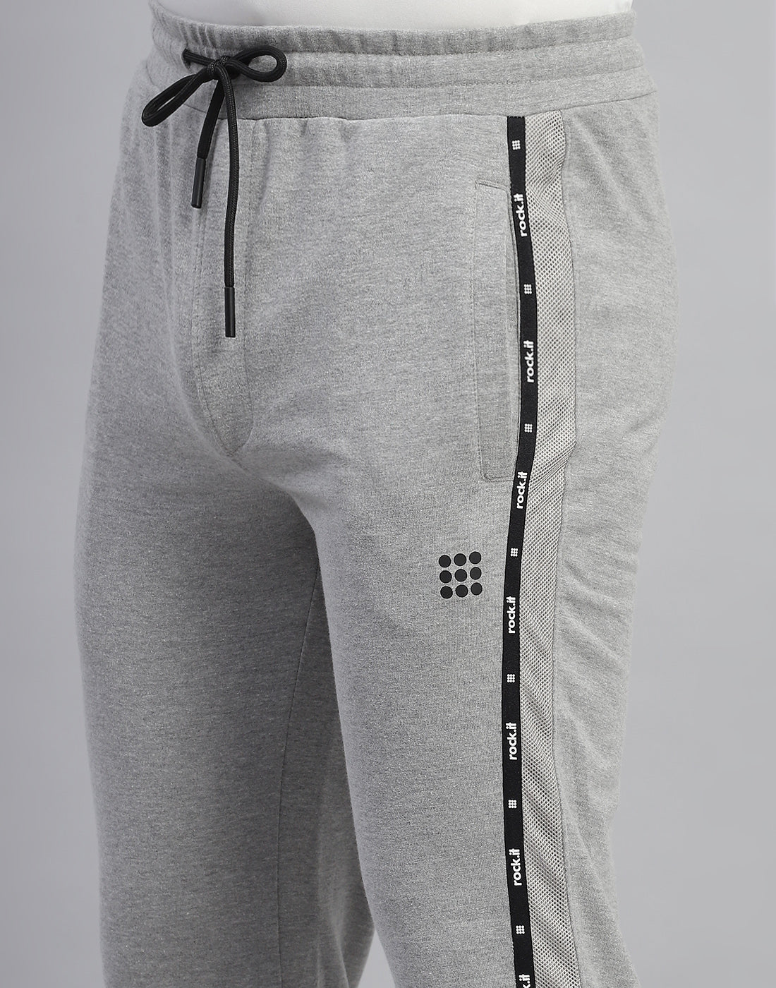 Rock.it Men Grey Solid Slim Fit Lower - Image 6