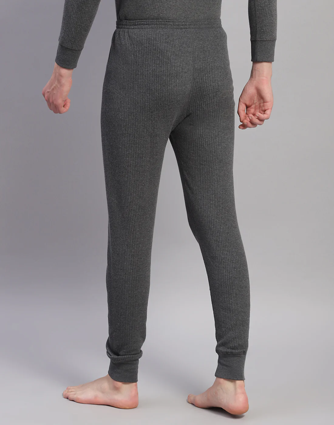 Men Grey Solid Thermal Lower - Image 5
