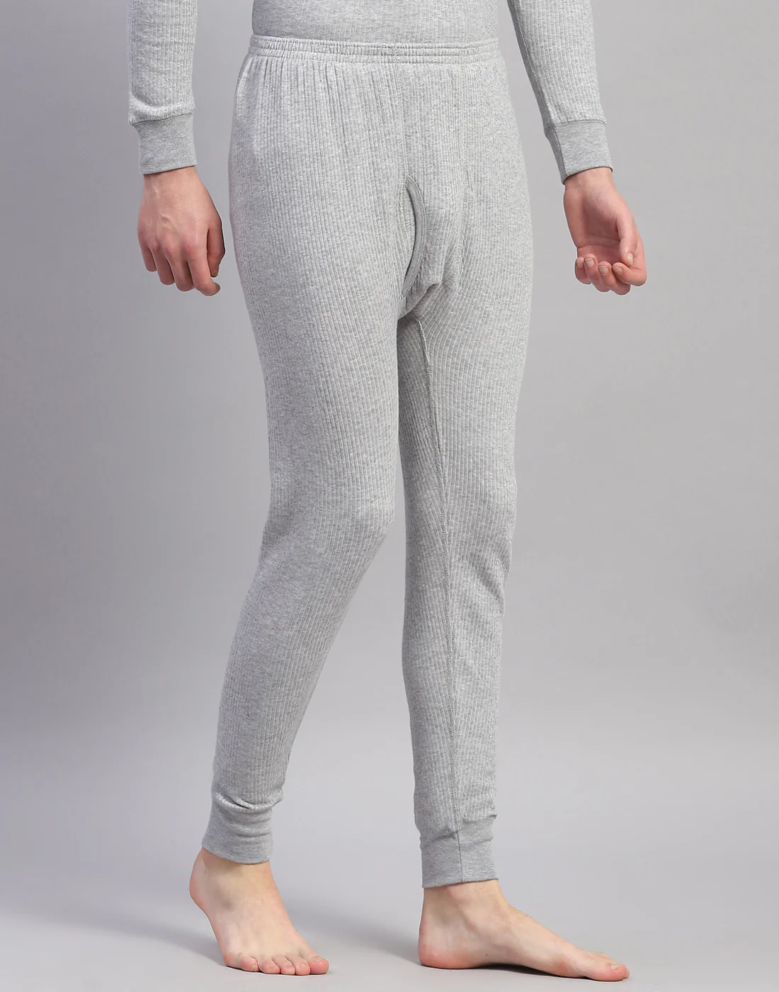 Men Grey Solid Thermal Lower - Image 4