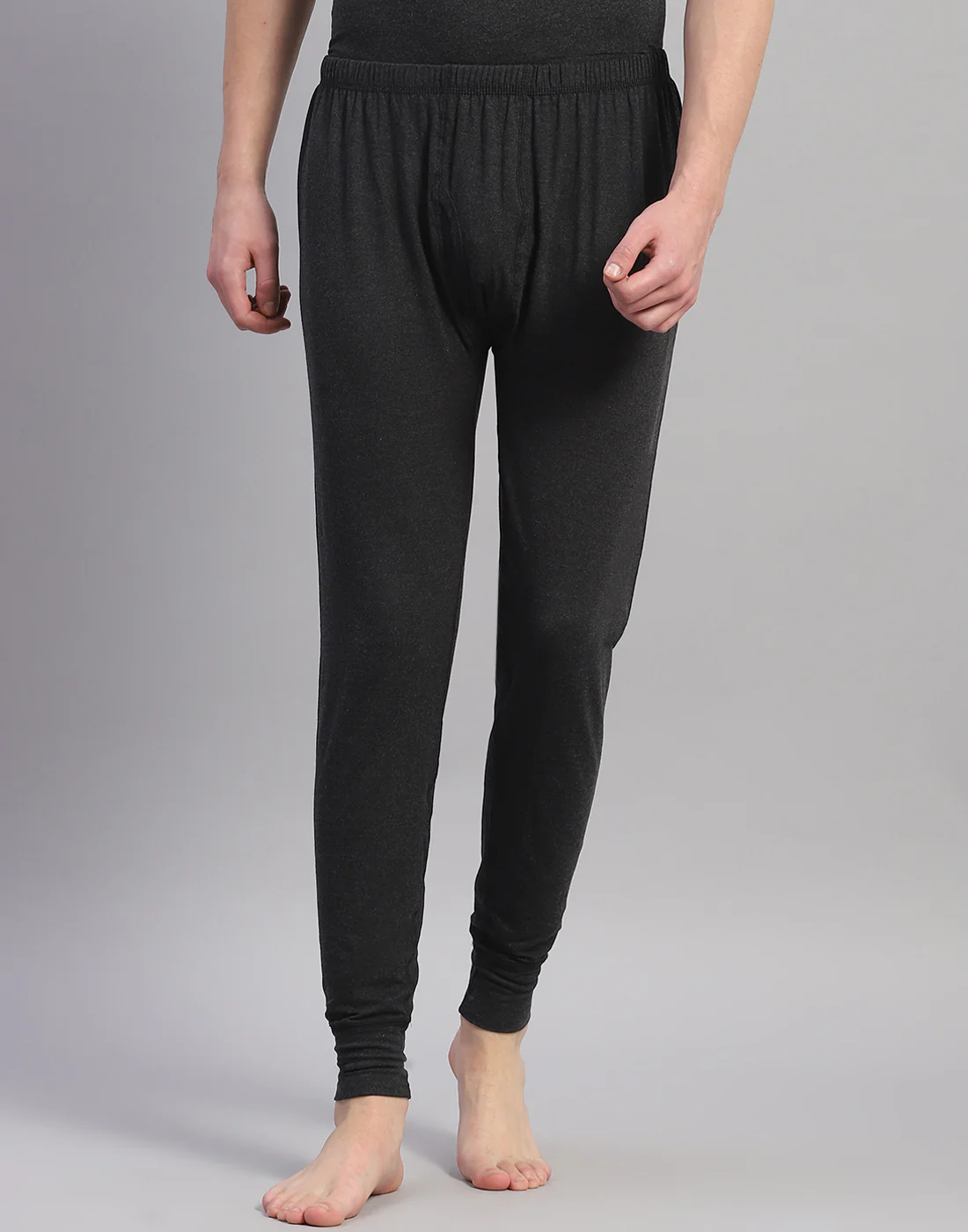 Men Grey Solid Thermal Lower - Image 2