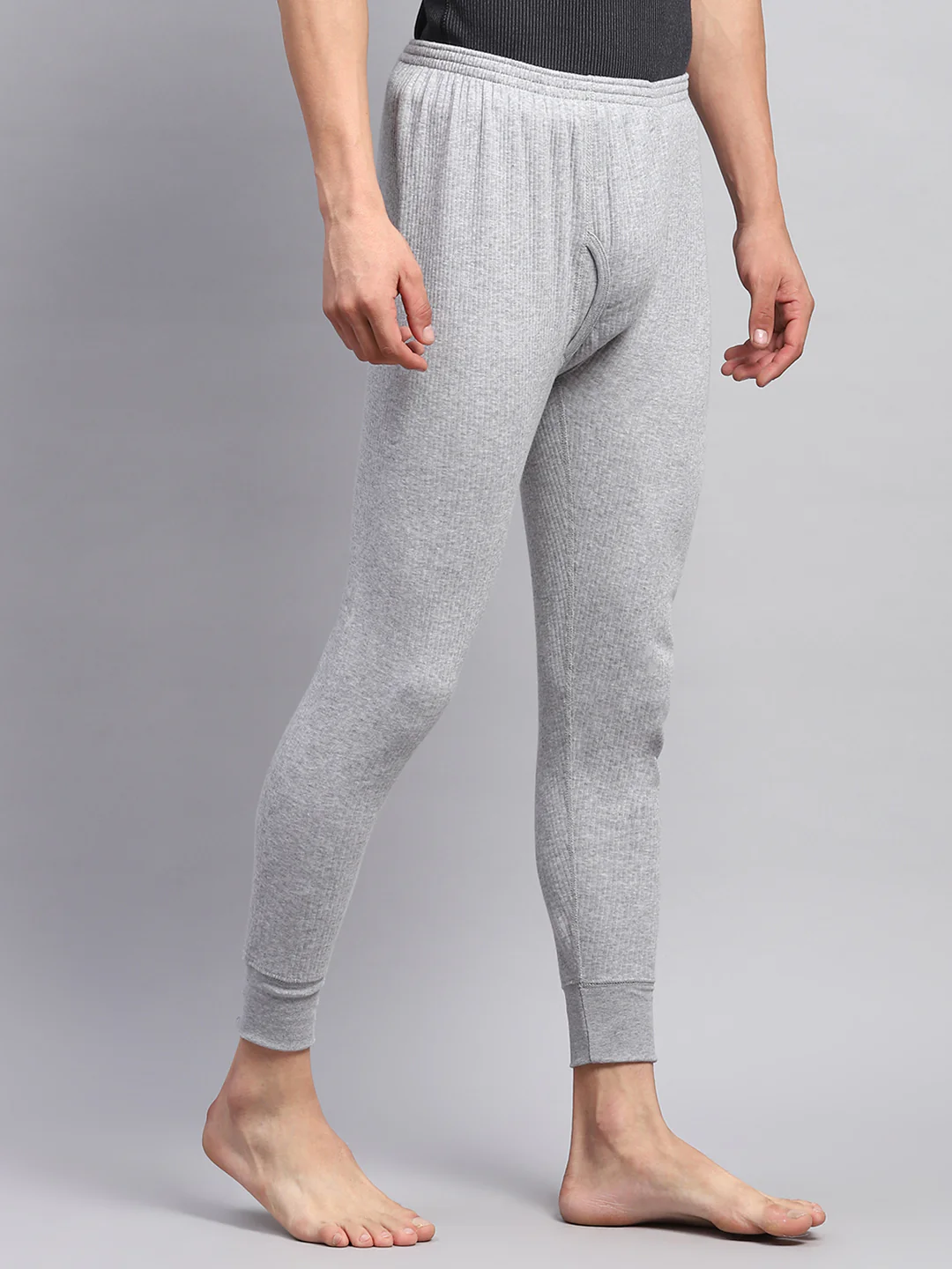 Men Grey Solid Thermal Lower - Image 4