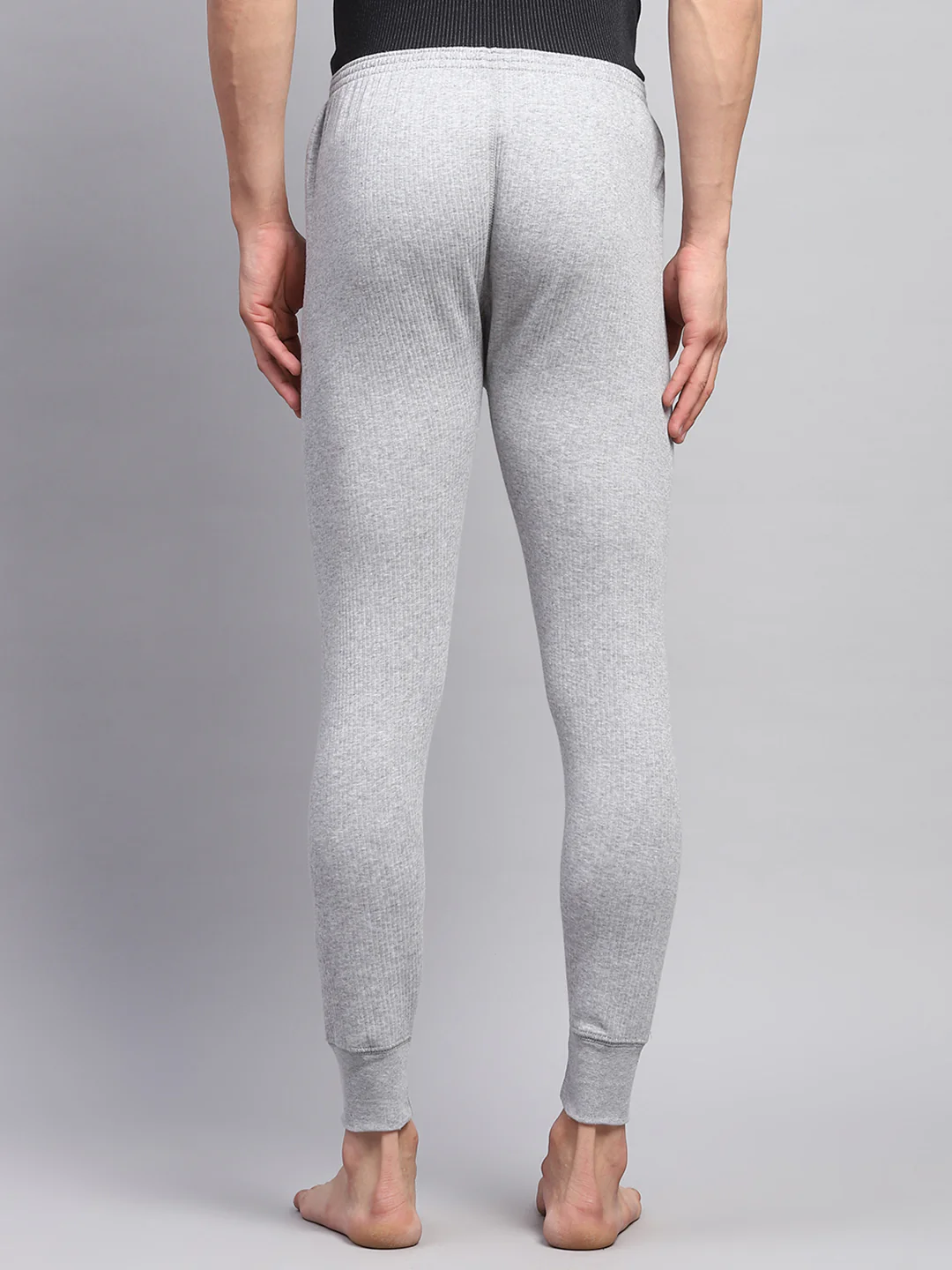 Men Grey Solid Thermal Lower - Image 5