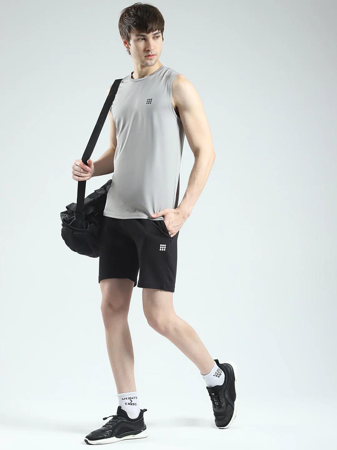 Rock.it Men Grey Solid Round Neck Sleeveless T-Shirt - Image 2