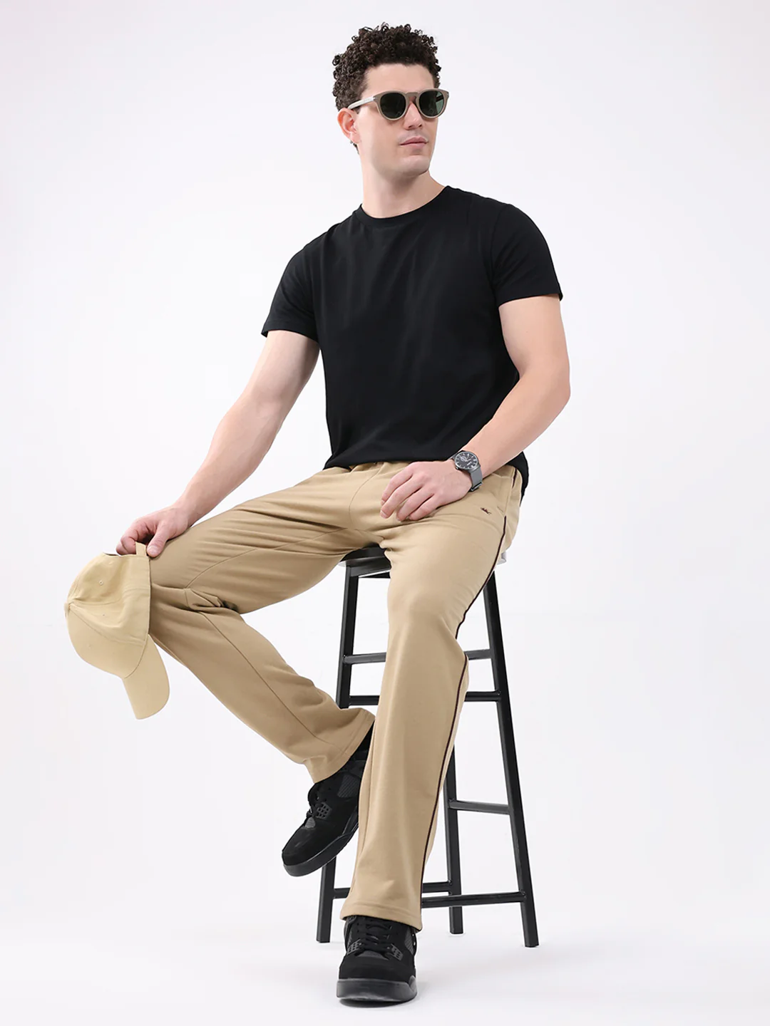 Men Khaki Solid Regular Fit Winter Lower - Image 2