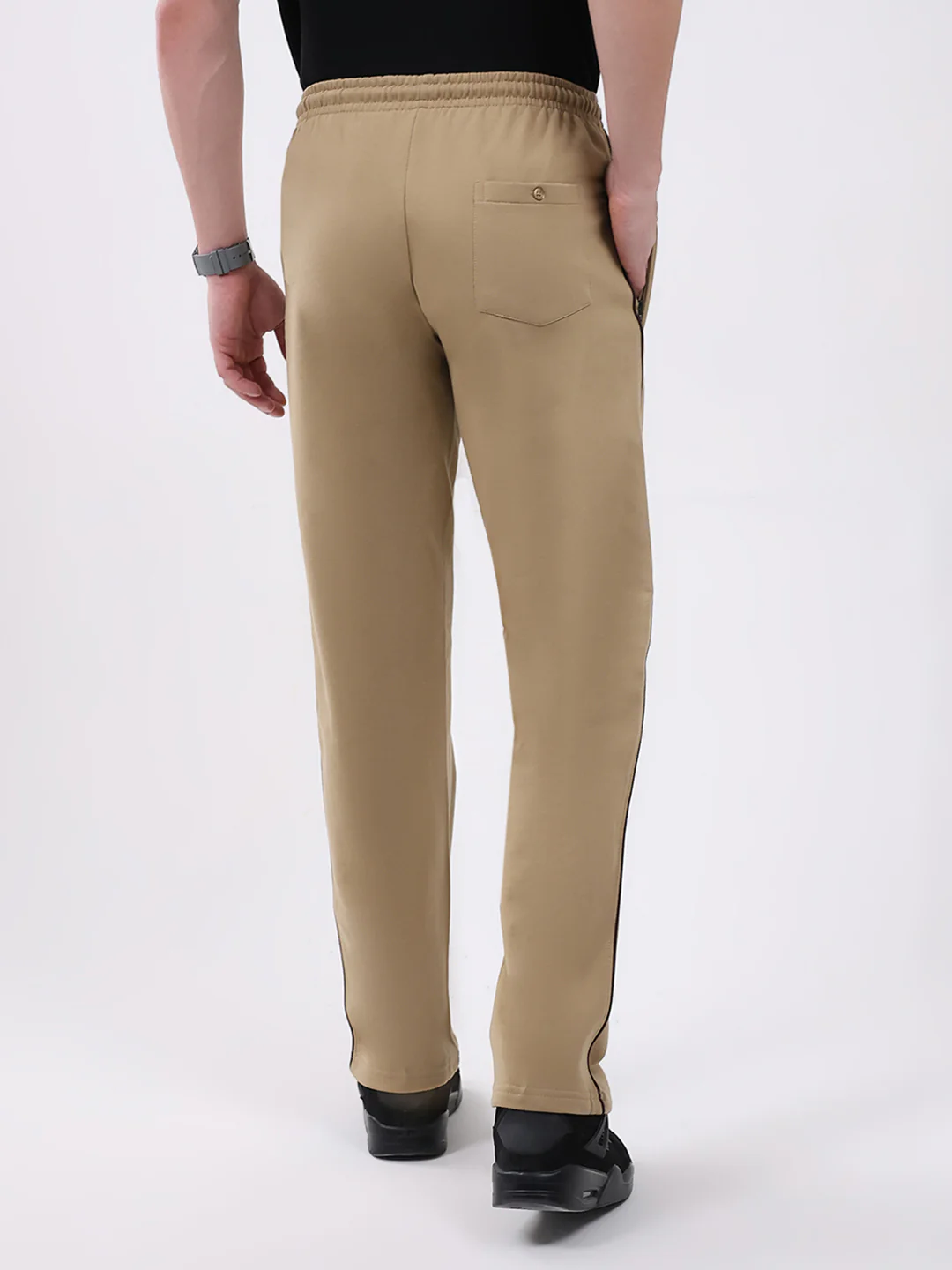 Men Khaki Solid Regular Fit Winter Lower - Image 5