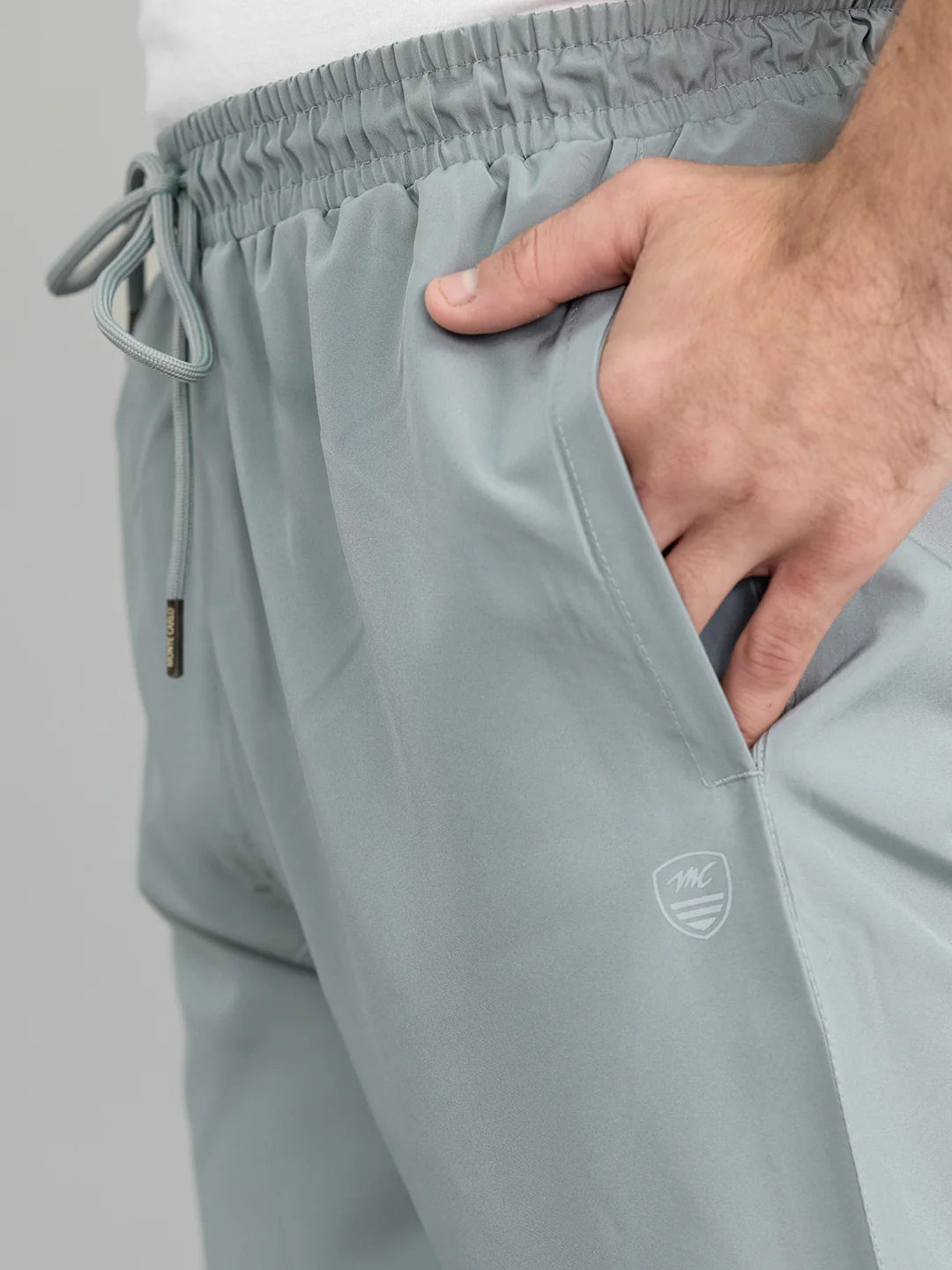 Men Light Grey Solid Regular Fit Lower - Image 5