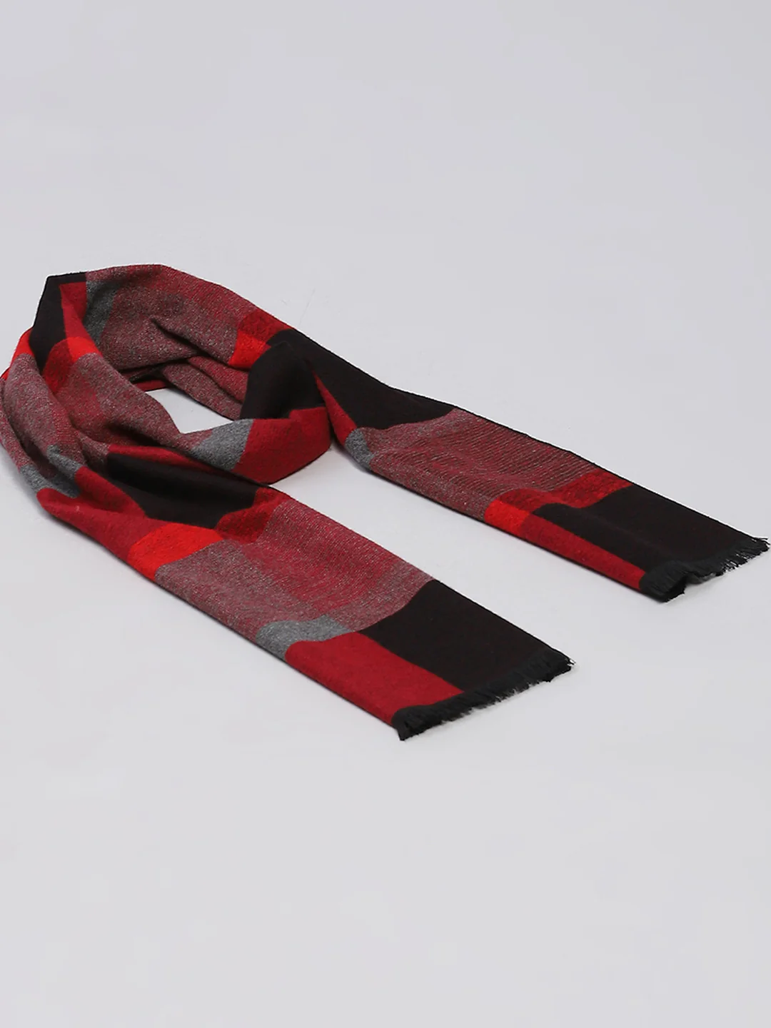Men Maroon & Black Self Design Muffler - Image 6