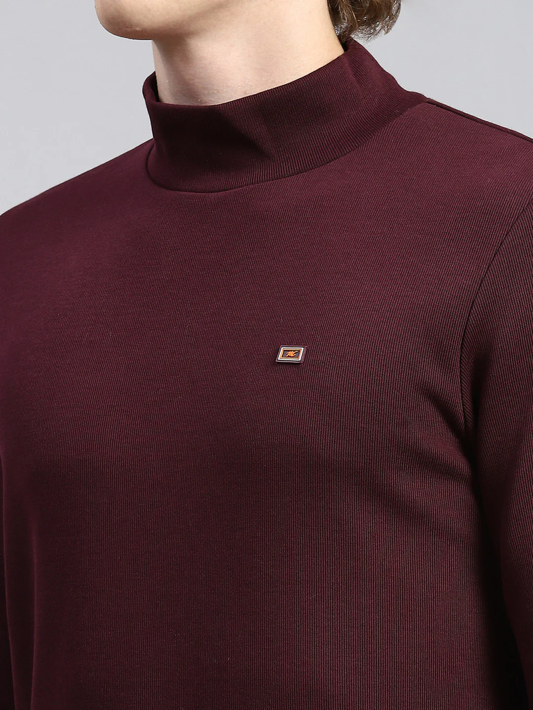 Men Maroon Plain T-Shirt - Image 6