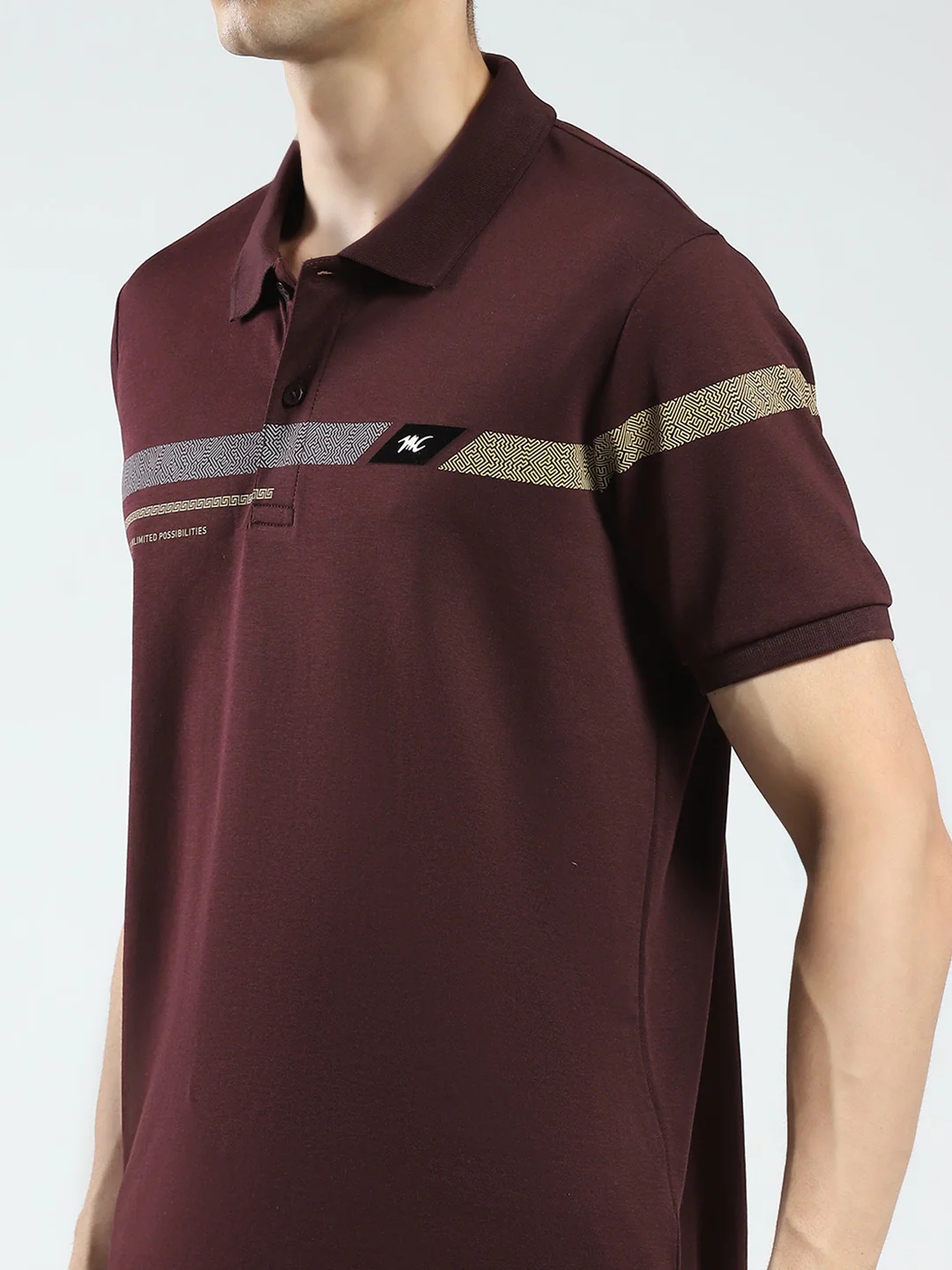 Men Maroon Printed Collar Half Sleeve Lower Set - Image 7
