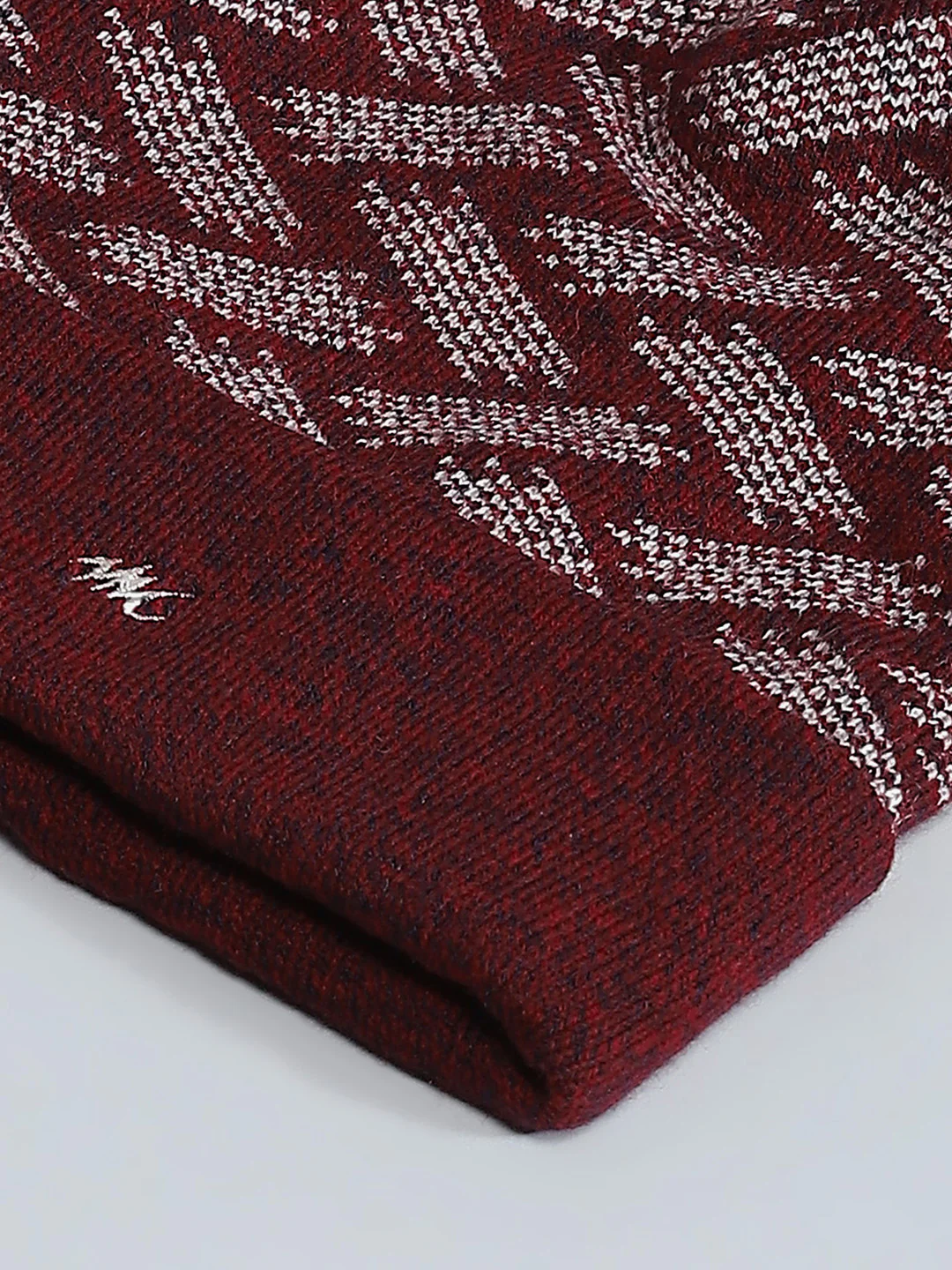 Men Maroon Self Design Cap - Image 7