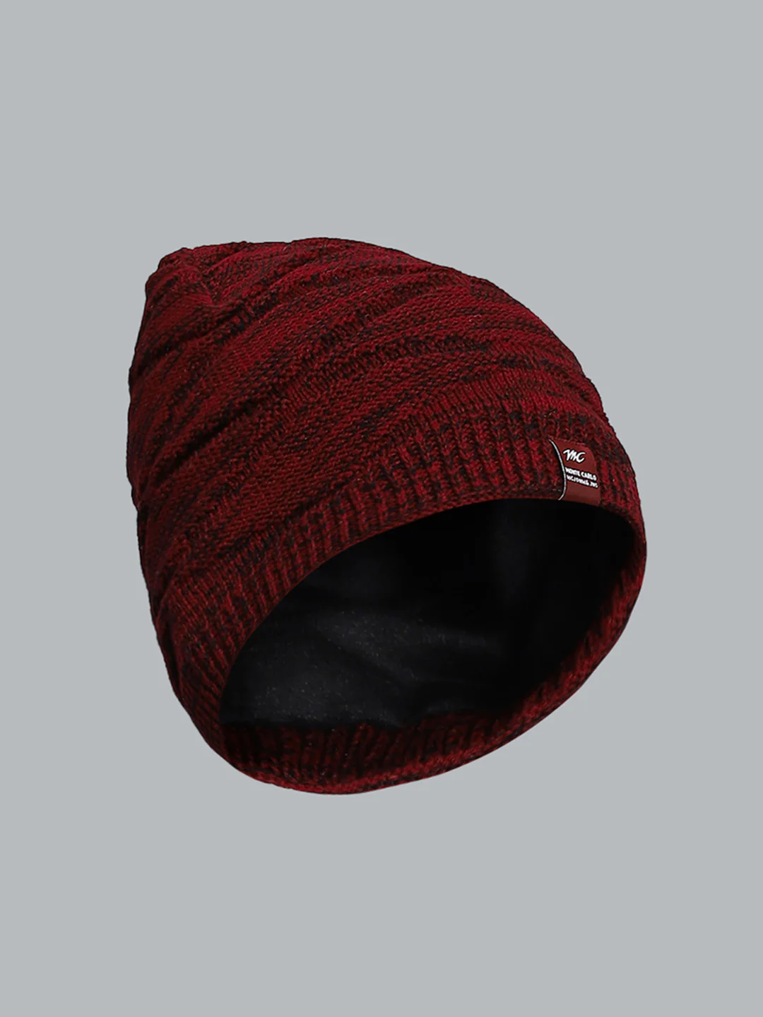 Men Maroon Self Design Cap - Image 2