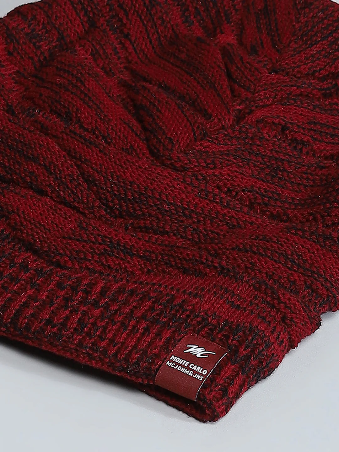 Men Maroon Self Design Cap - Image 7