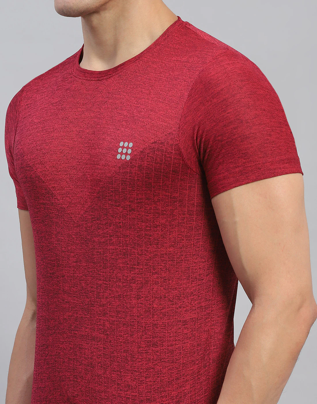 Rock.it Men Maroon Self Design Round Neck Half Sleeve T-Shirt - Image 6