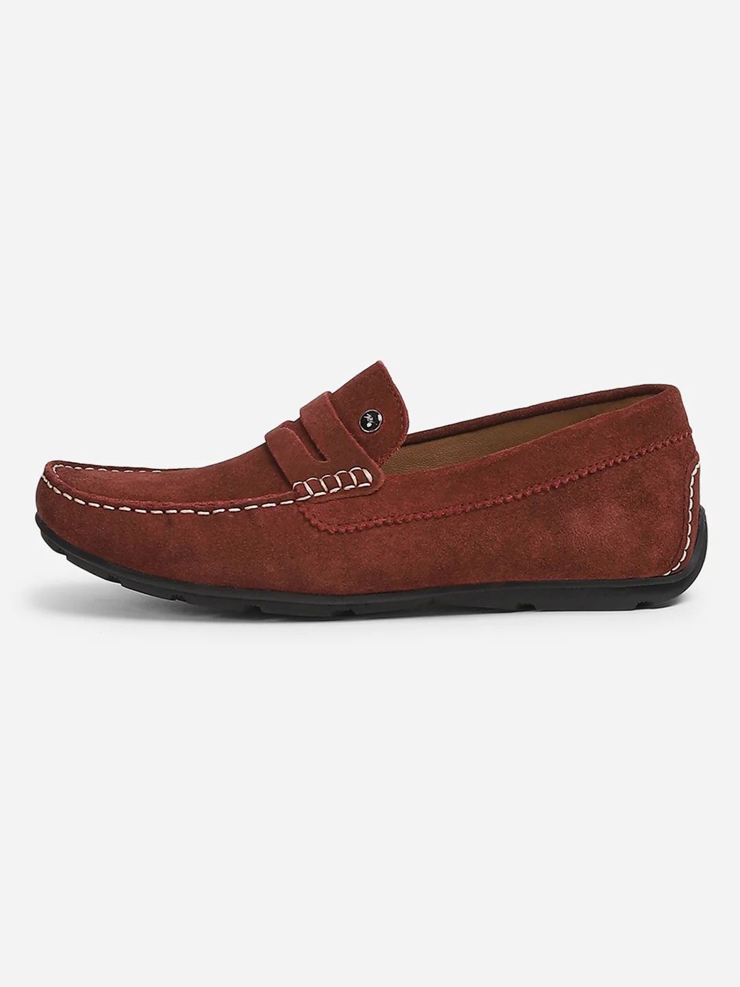 Men Maroon Slip-On Genuine Leather Loafer - Image 5