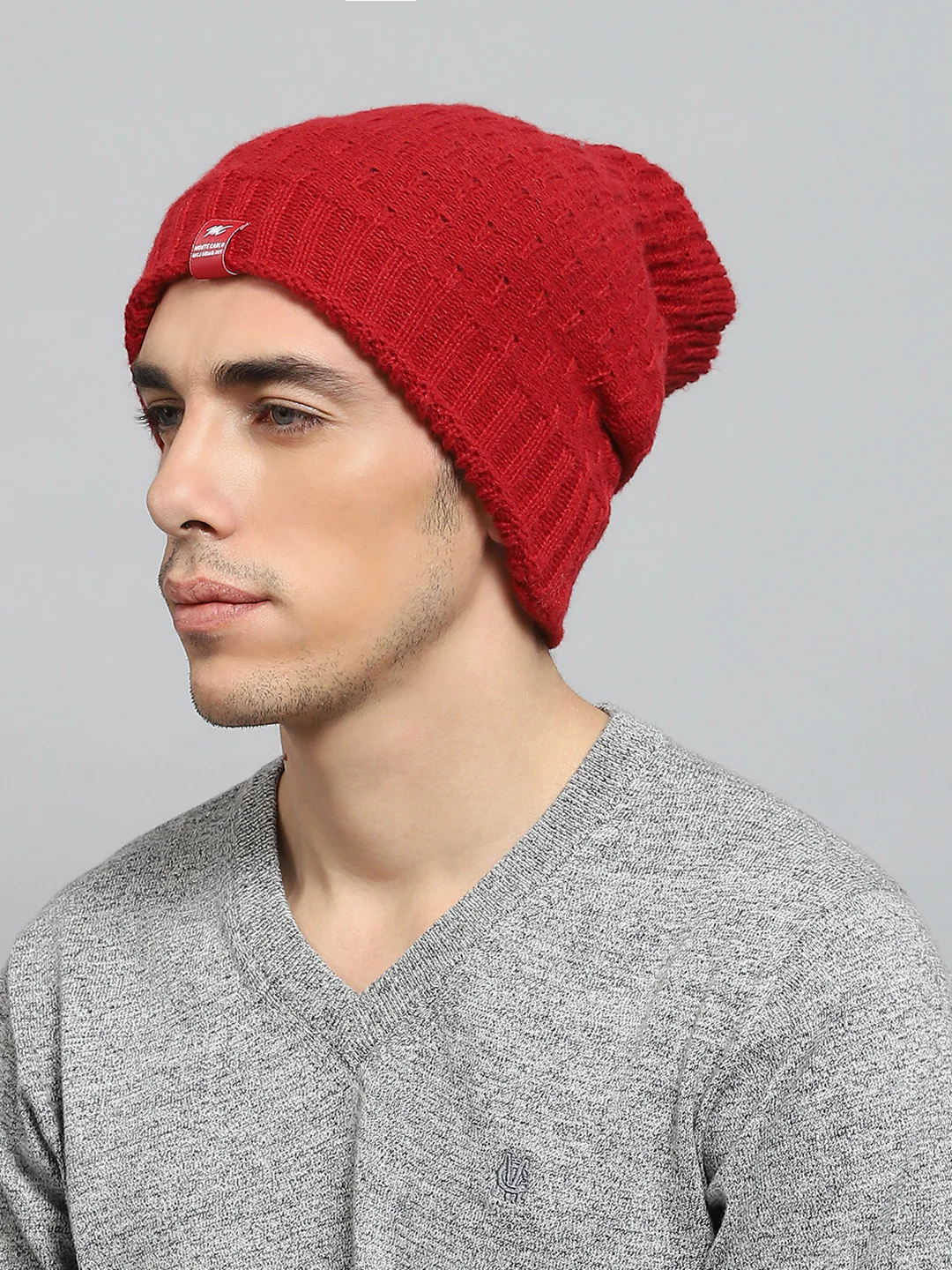 Men Maroon Solid Cap - Image 3