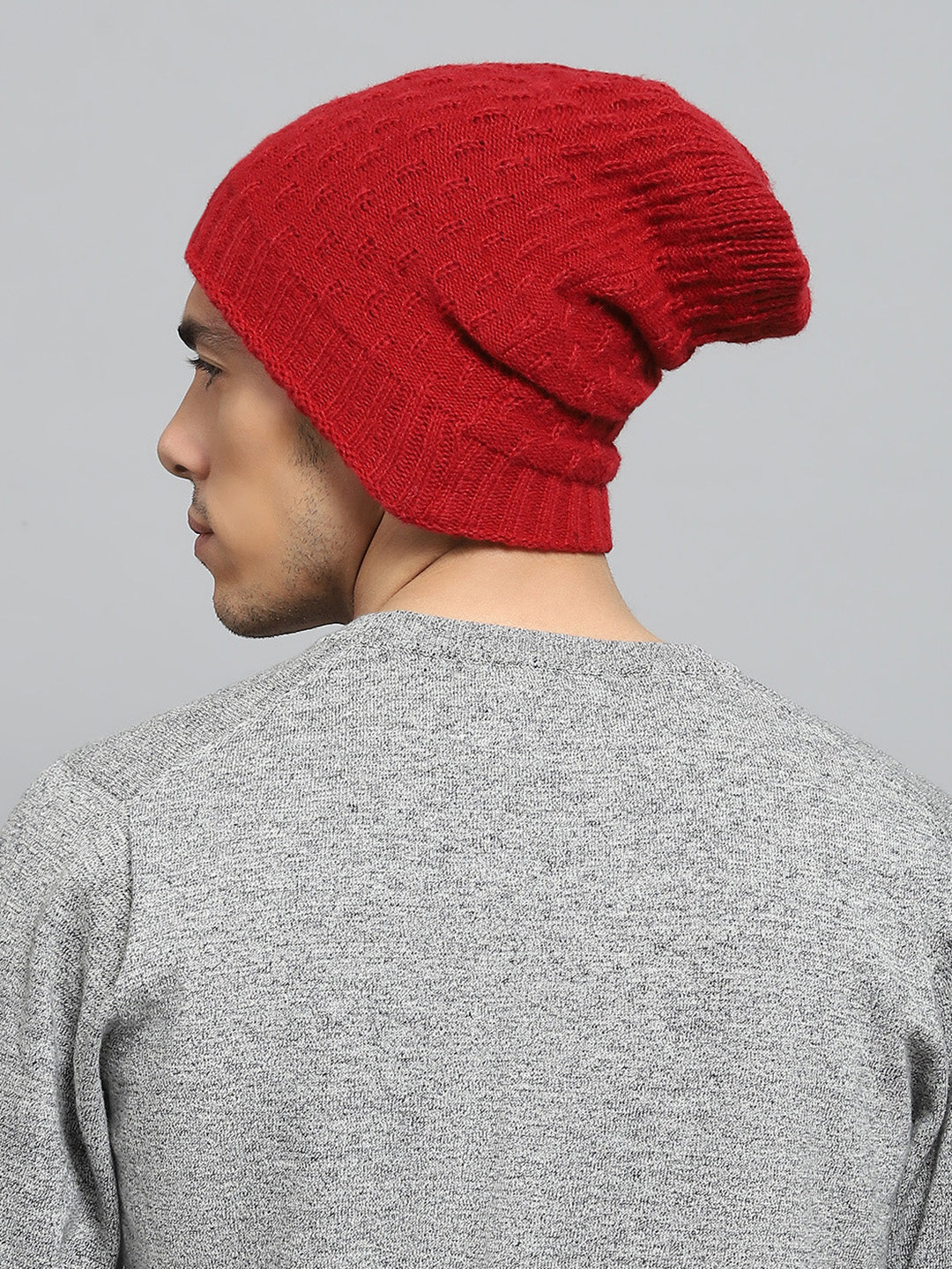 Men Maroon Solid Cap - Image 5