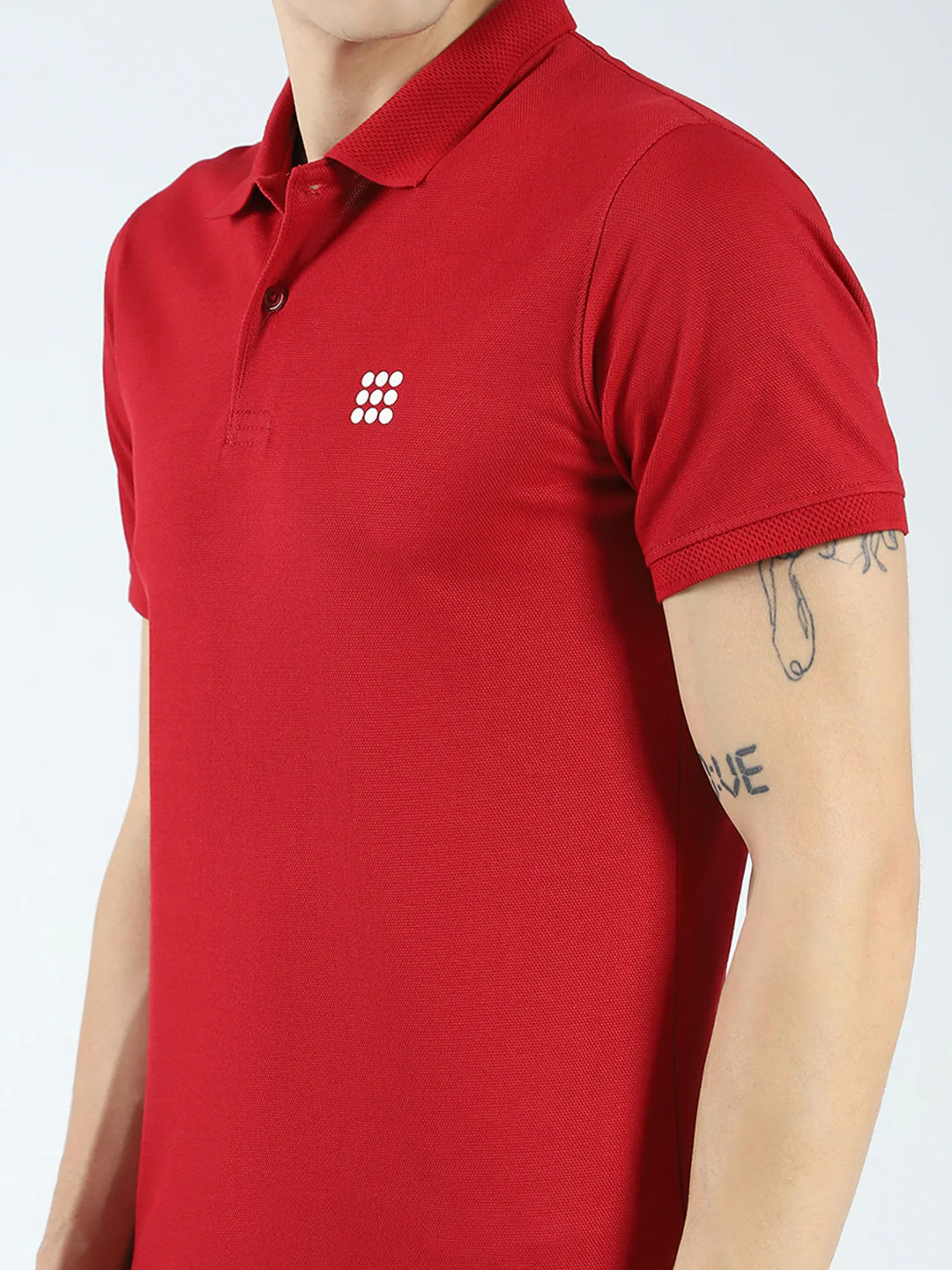 Rock.it Men Maroon Solid Collar Half Sleeve T-Shirt - Image 6