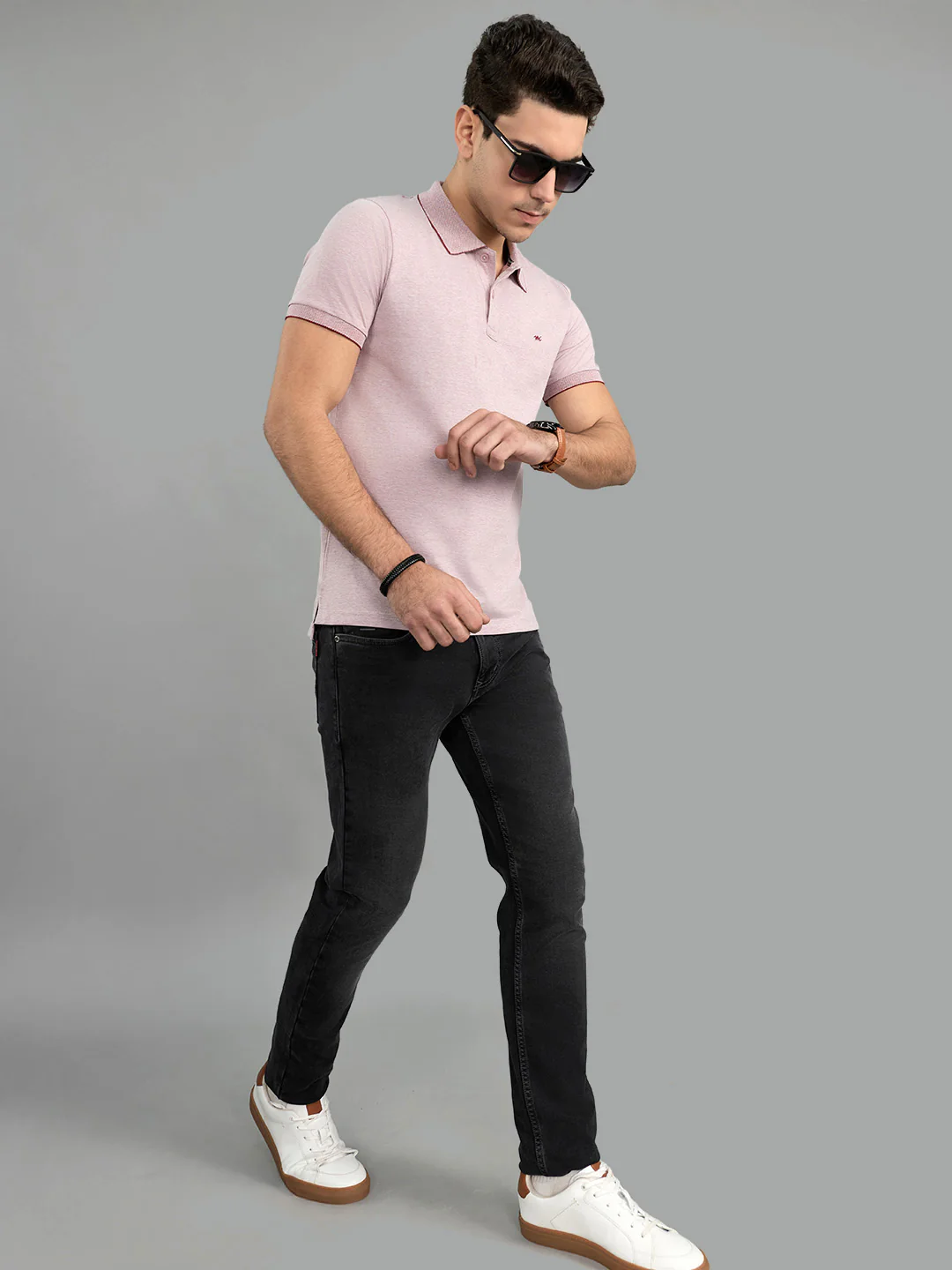 Men Maroon Solid Collar Half Sleeve T-Shirt - Image 7