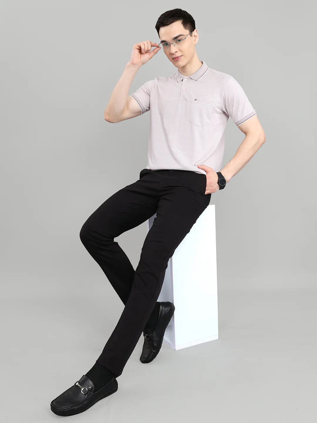 Men Maroon Solid Collar Half Sleeve T-Shirt - Image 6