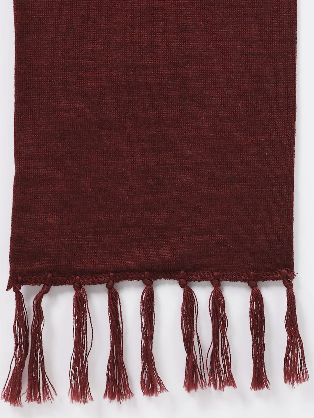 Men Maroon Solid Pure Wool Muffler - Image 2