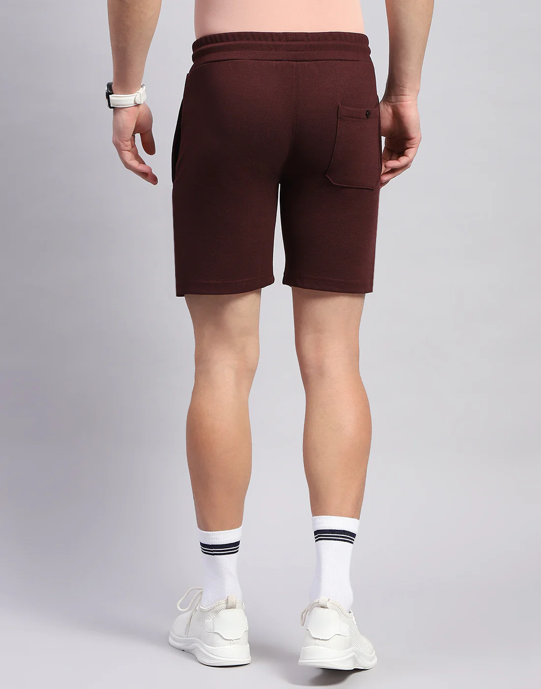 Men Maroon Solid Regular Fit Bermuda - Image 5