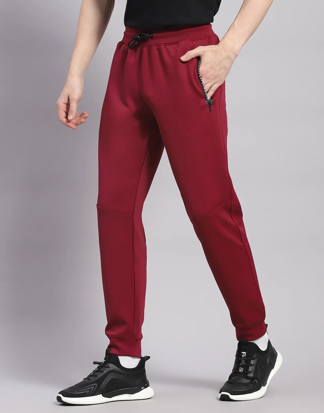 Rock.it Men Maroon Solid Regular Fit Lower - Image 3