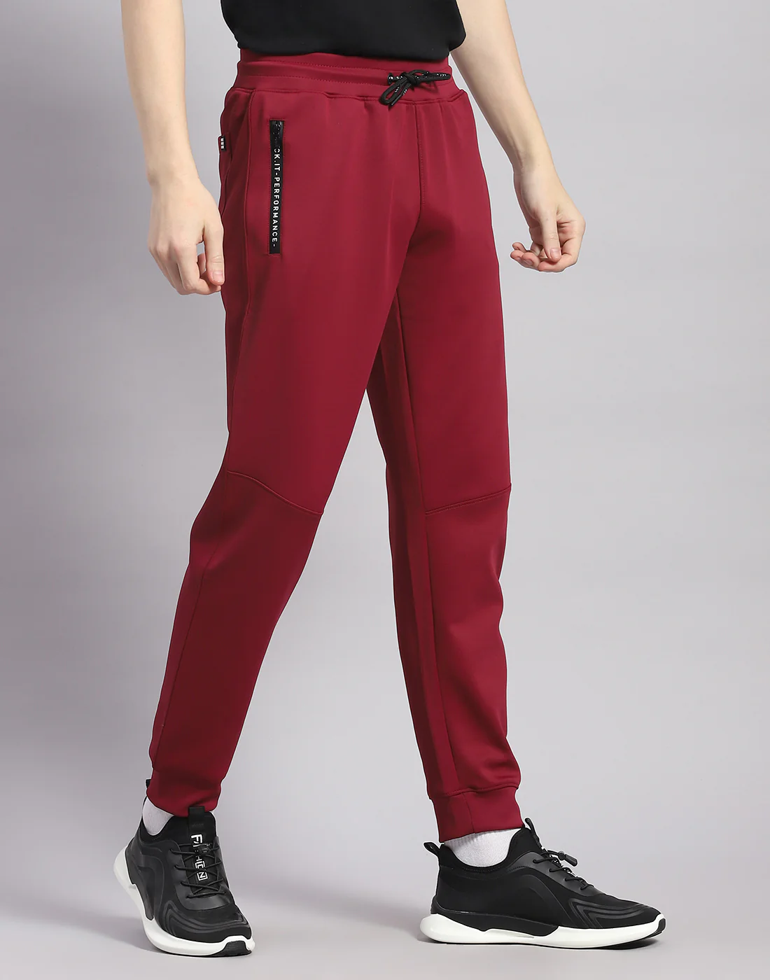 Rock.it Men Maroon Solid Regular Fit Lower - Image 4