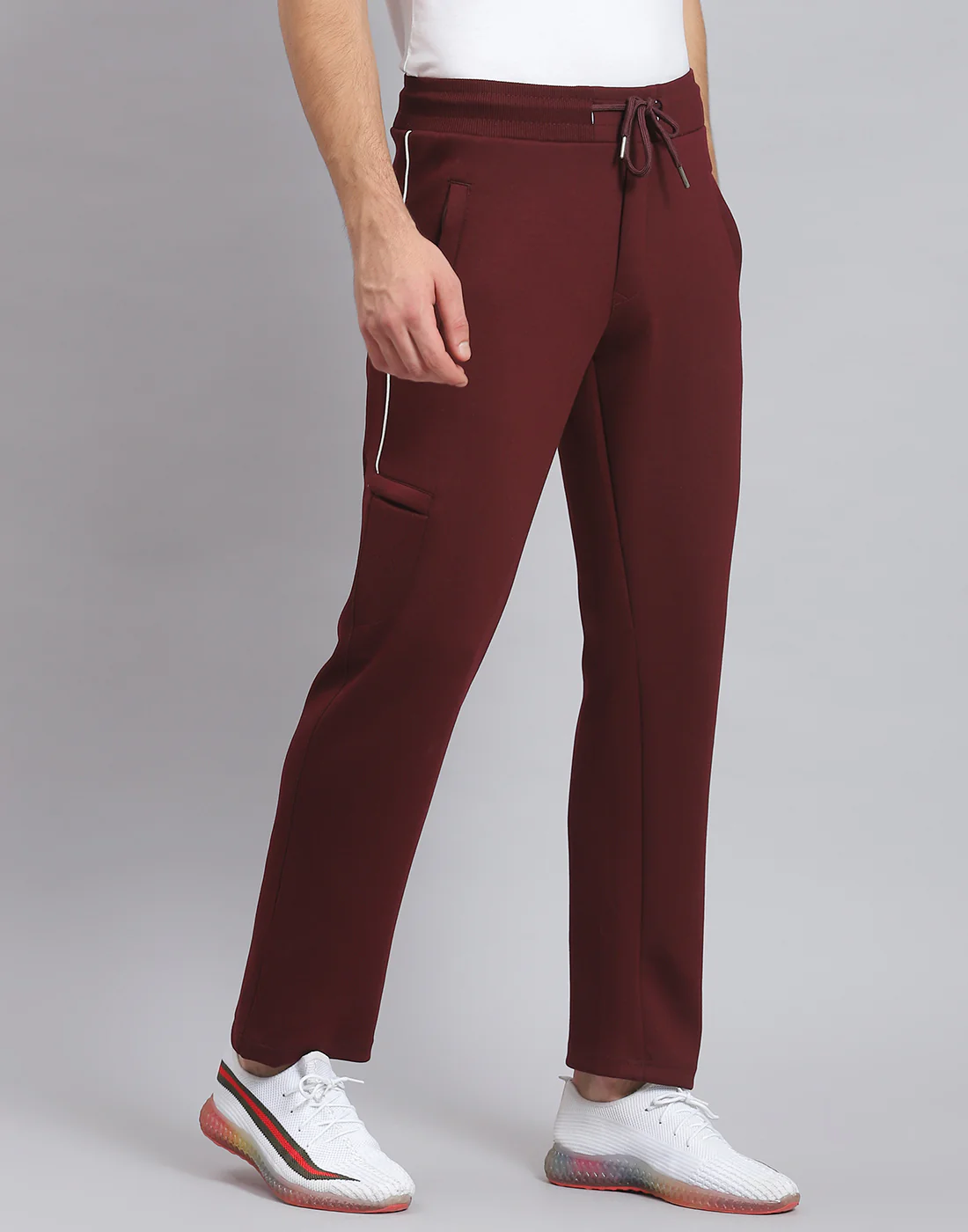 Men Maroon Solid Regular Fit Winter Lower - Image 4